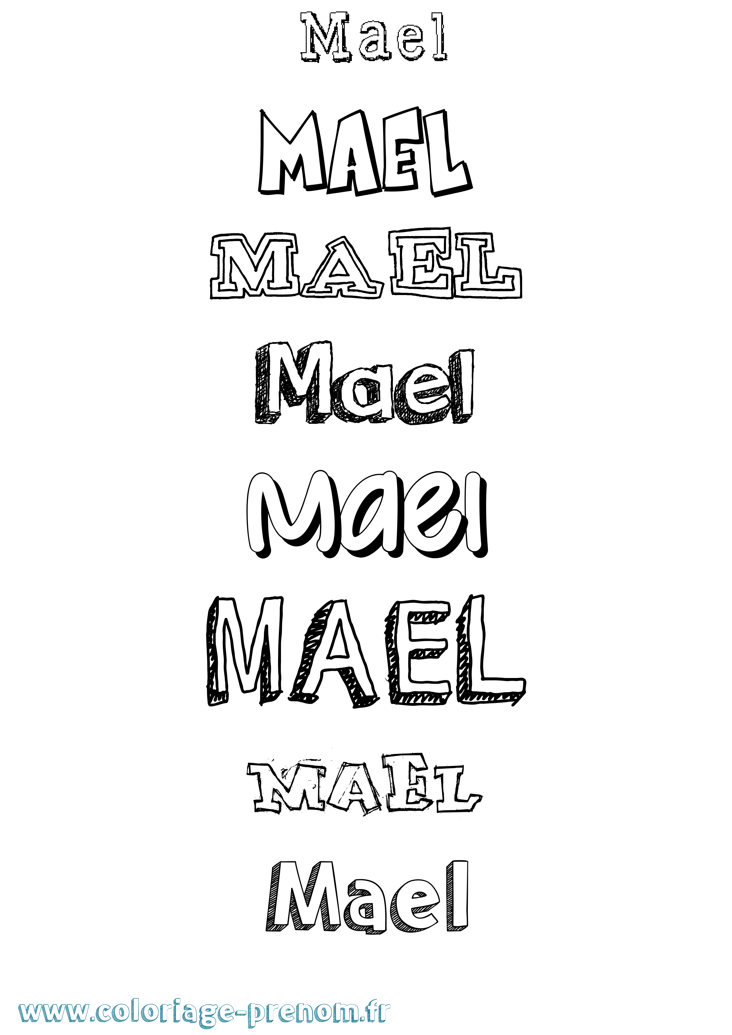 Coloriage prénom Mael Dessiné
