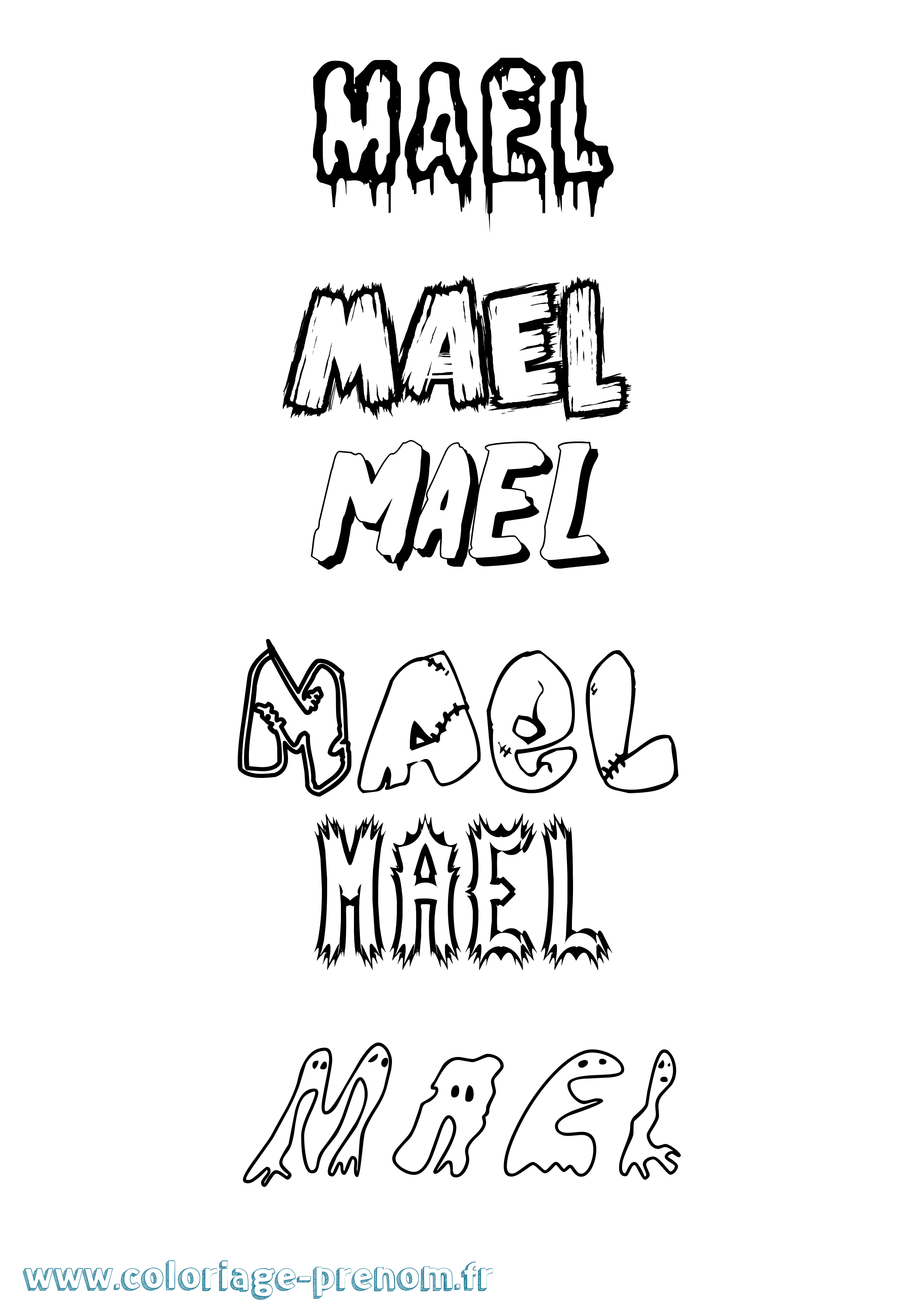 Coloriage prénom Mael