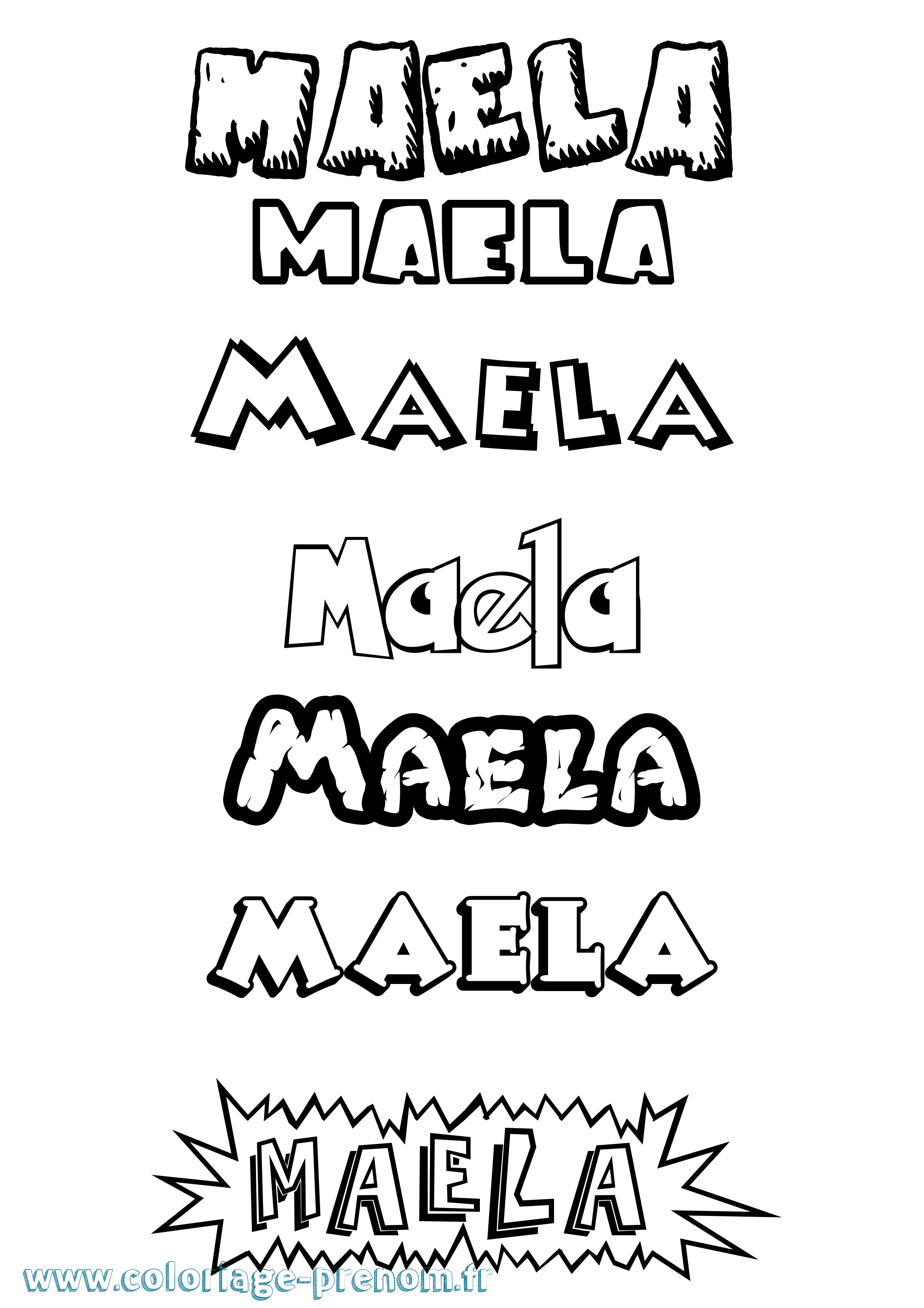 Coloriage prénom Maela Dessin Animé