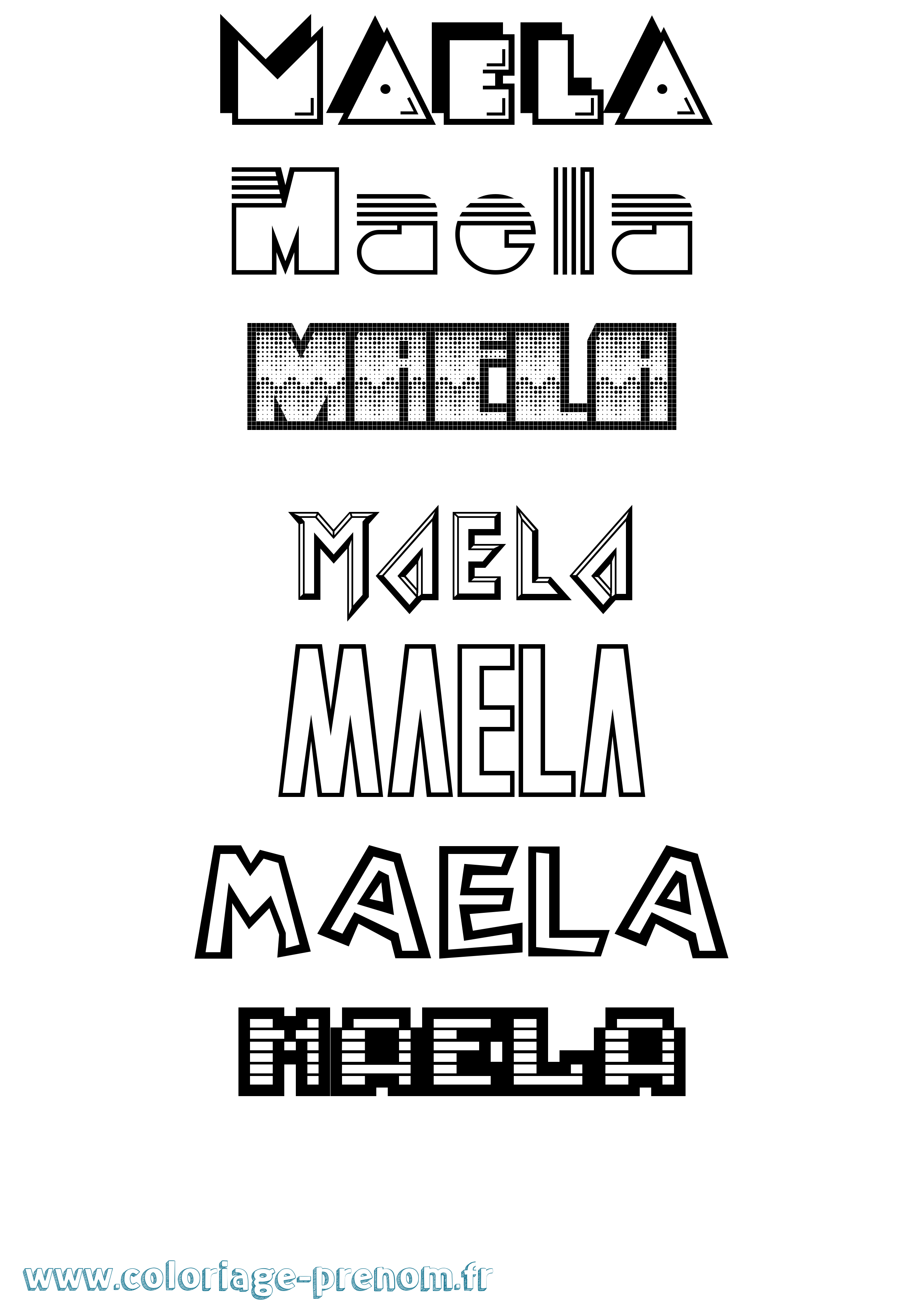 Coloriage prénom Maela Jeux Vidéos