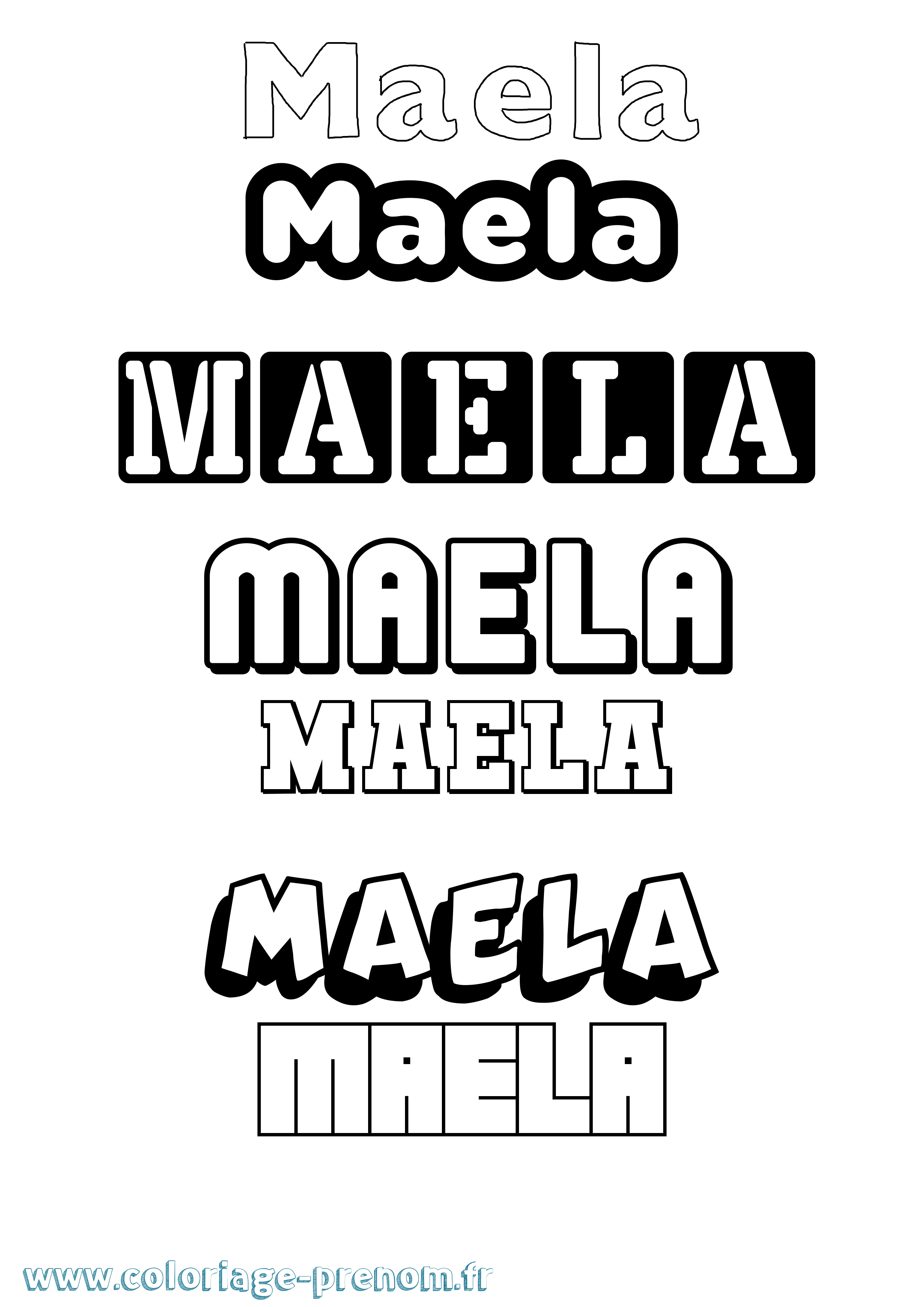 Coloriage prénom Maela Simple