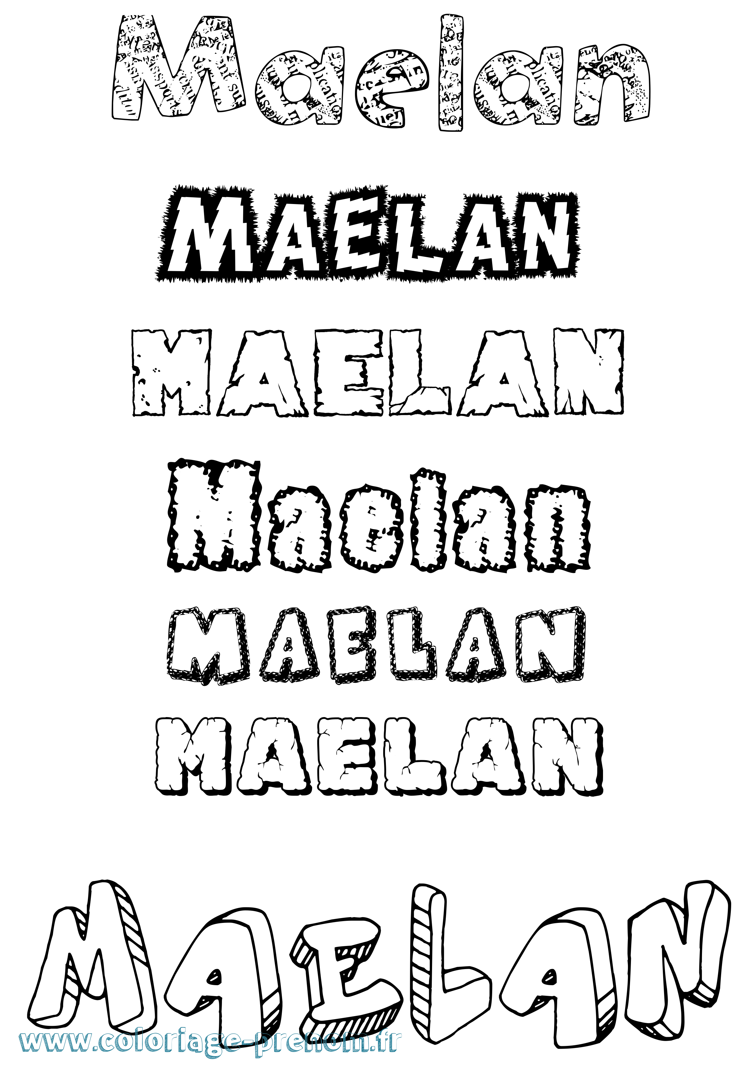 Coloriage Maelan Destructuré Coloriage prénom Maelan Destructuré