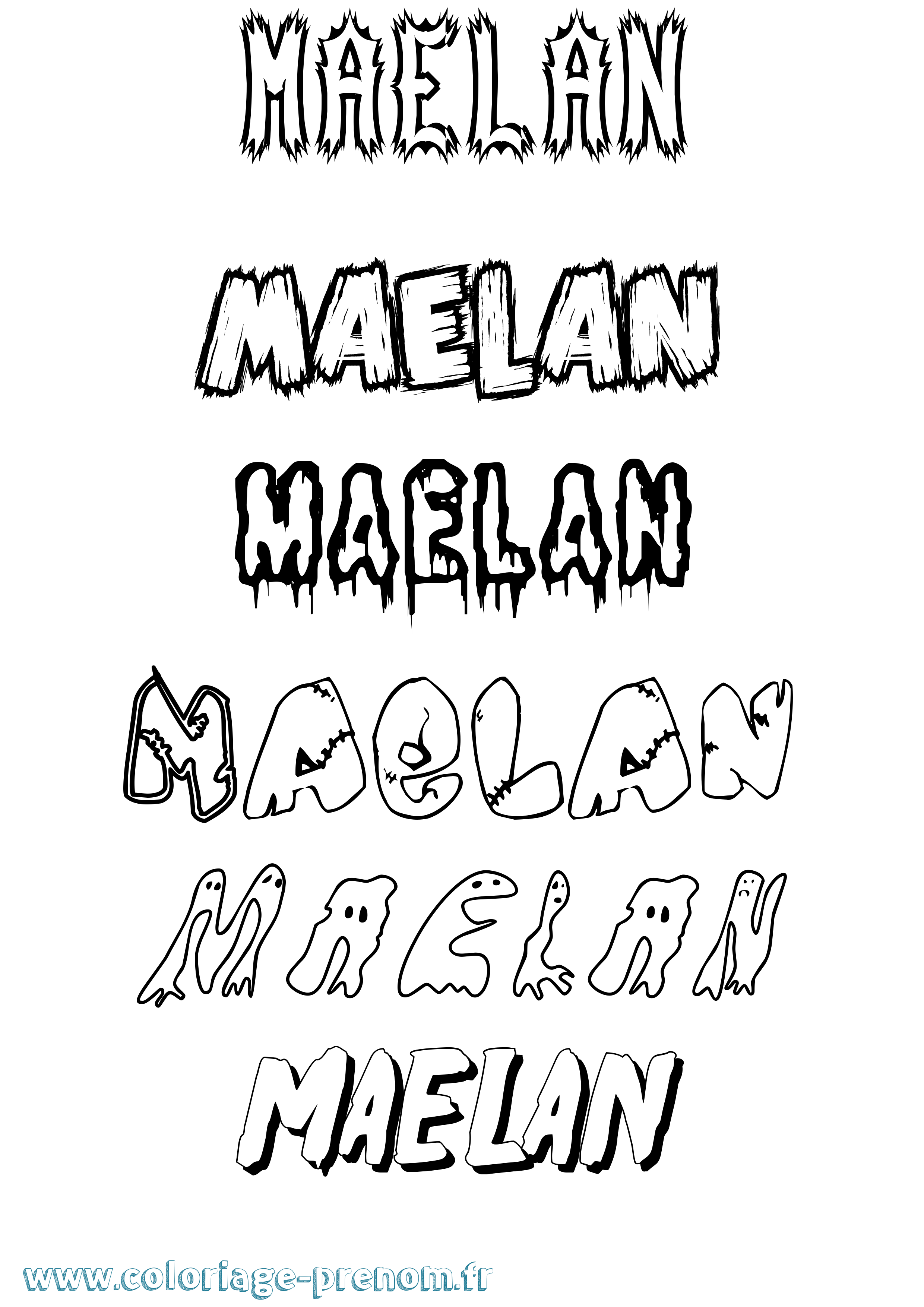 Coloriage prénom Maelan Frisson