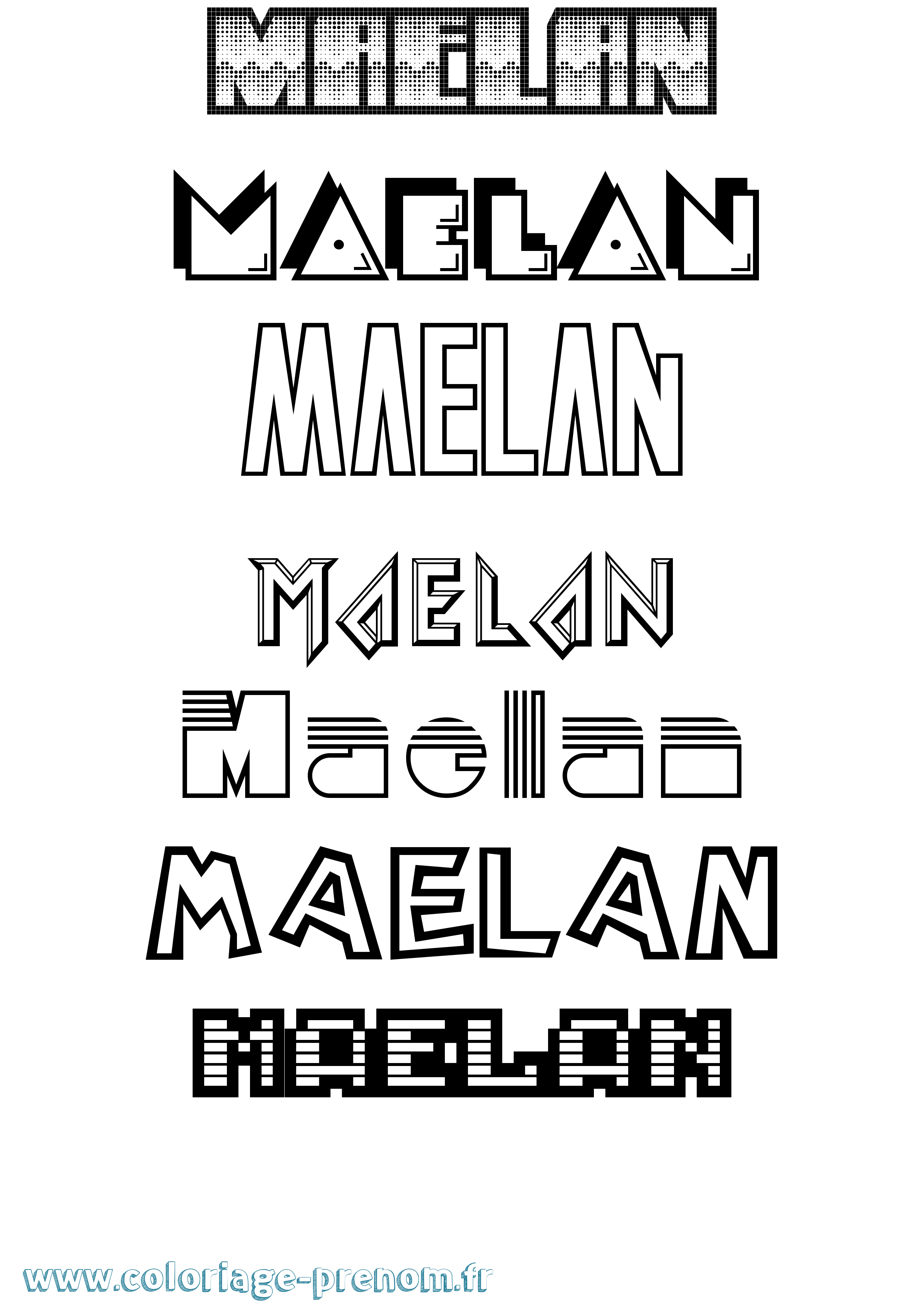 Coloriage prénom Maelan Jeux Vidéos