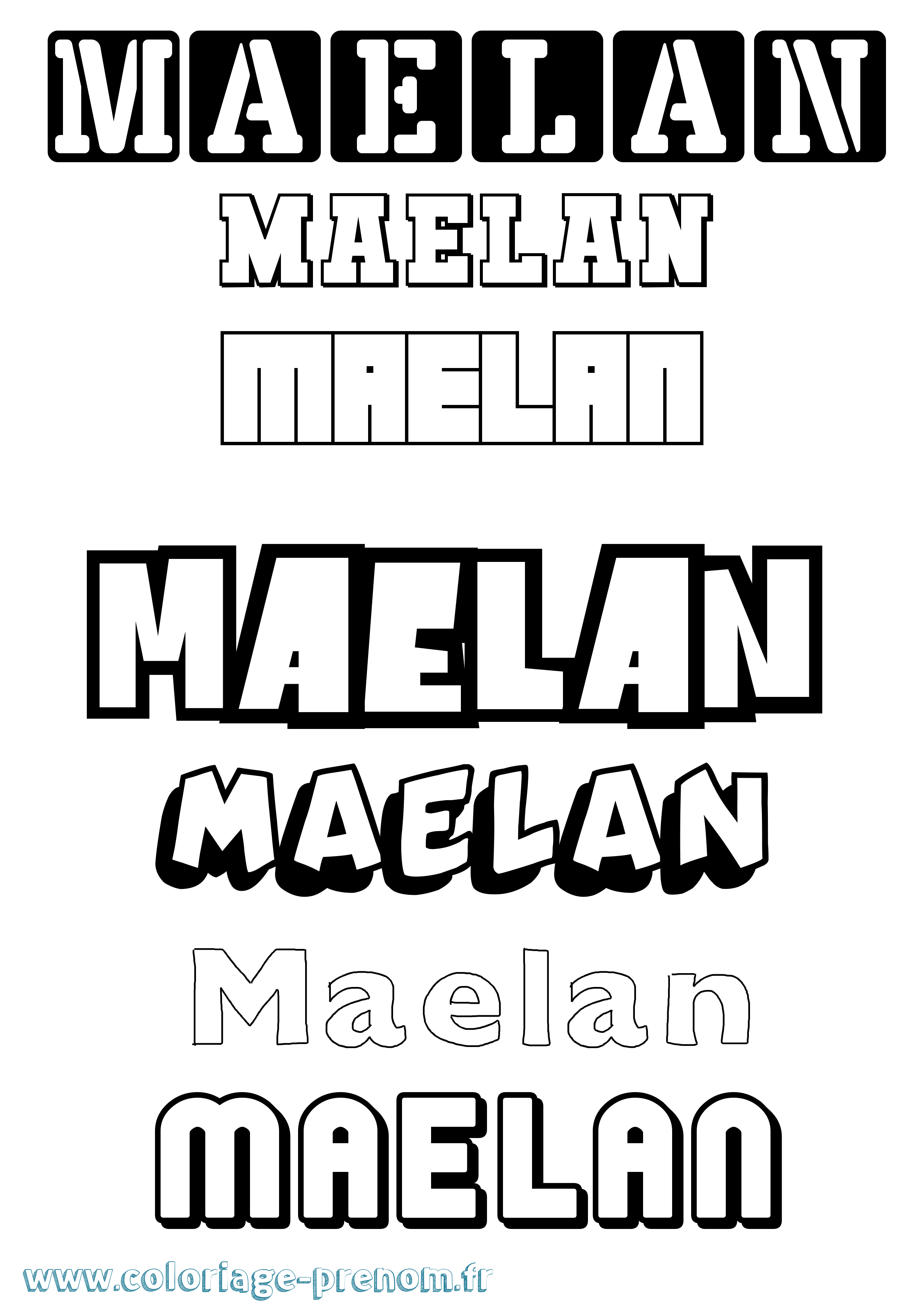 Coloriage Maelan Simple Coloriage prénom Maelan Simple