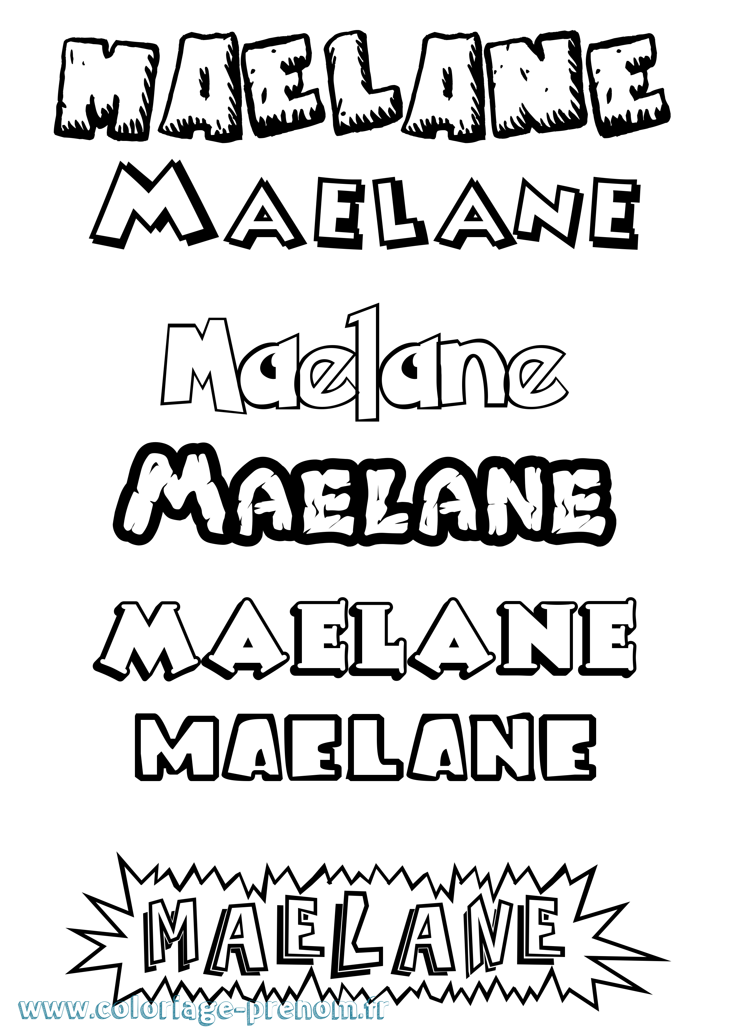 Coloriage prénom Maelane Dessin Animé