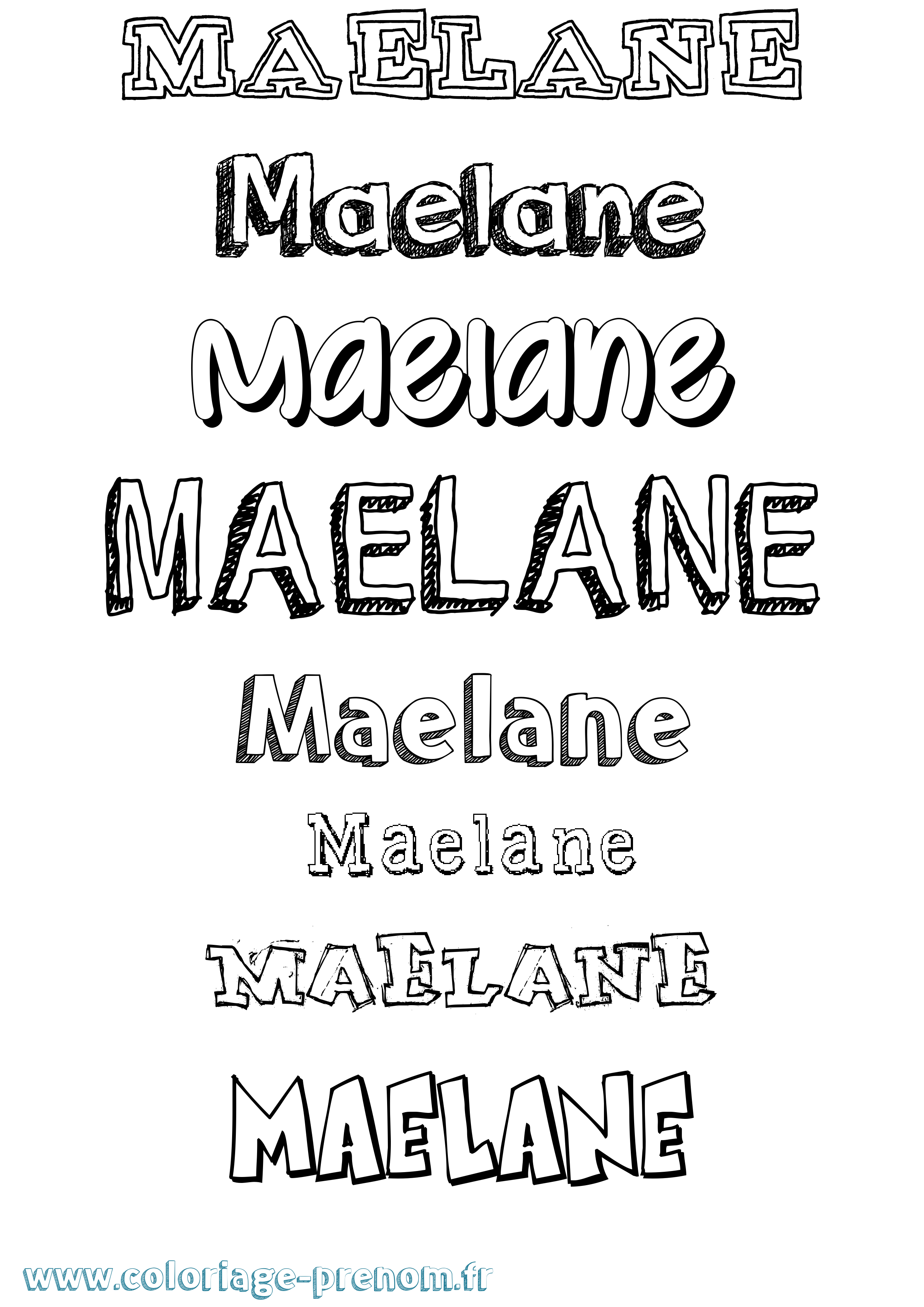 Coloriage Maelane Dessiné Coloriage prénom Maelane Dessiné