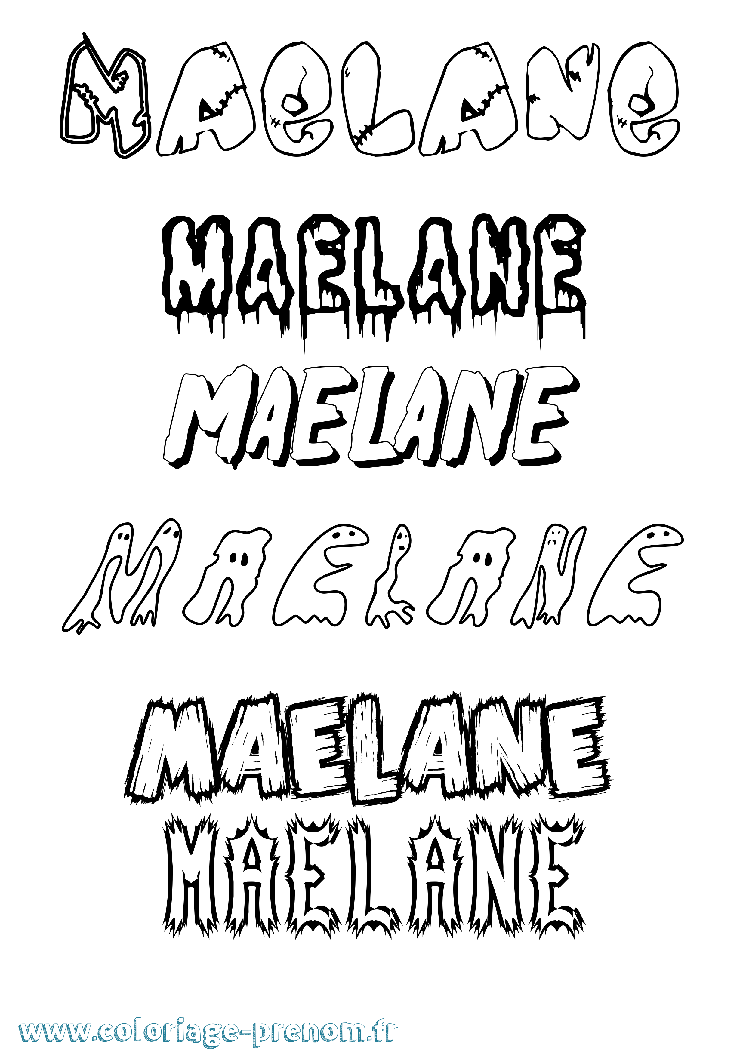 Coloriage Maelane Frisson Coloriage prénom Maelane Frisson