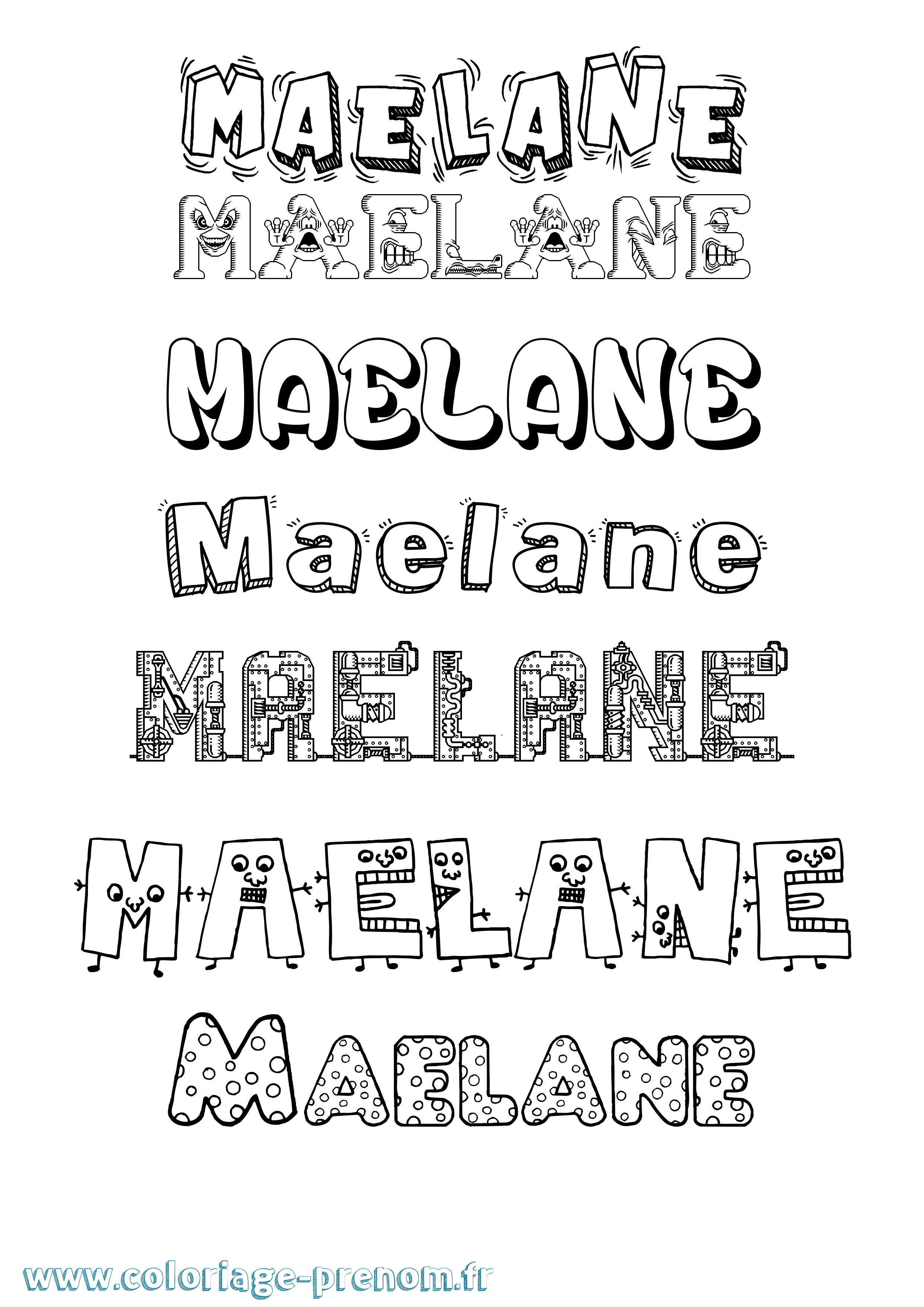 Coloriage Maelane Fun Coloriage prénom Maelane Fun