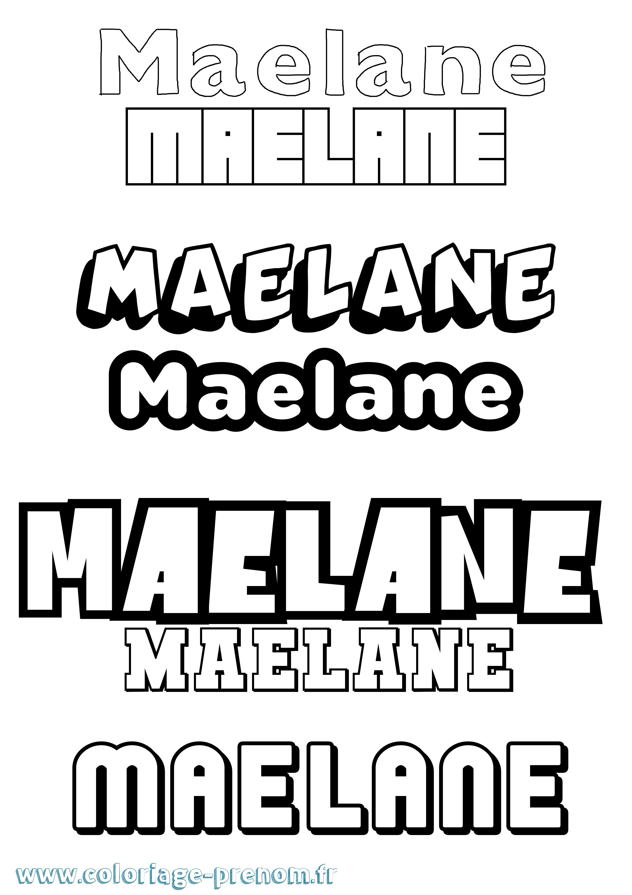 Coloriage prénom Maelane Simple