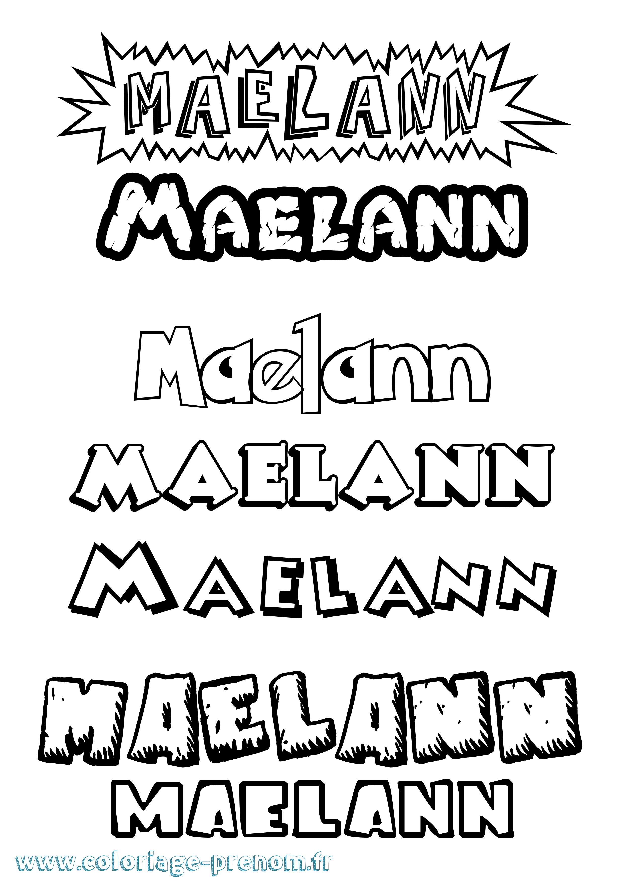 Coloriage prénom Maelann Dessin Animé