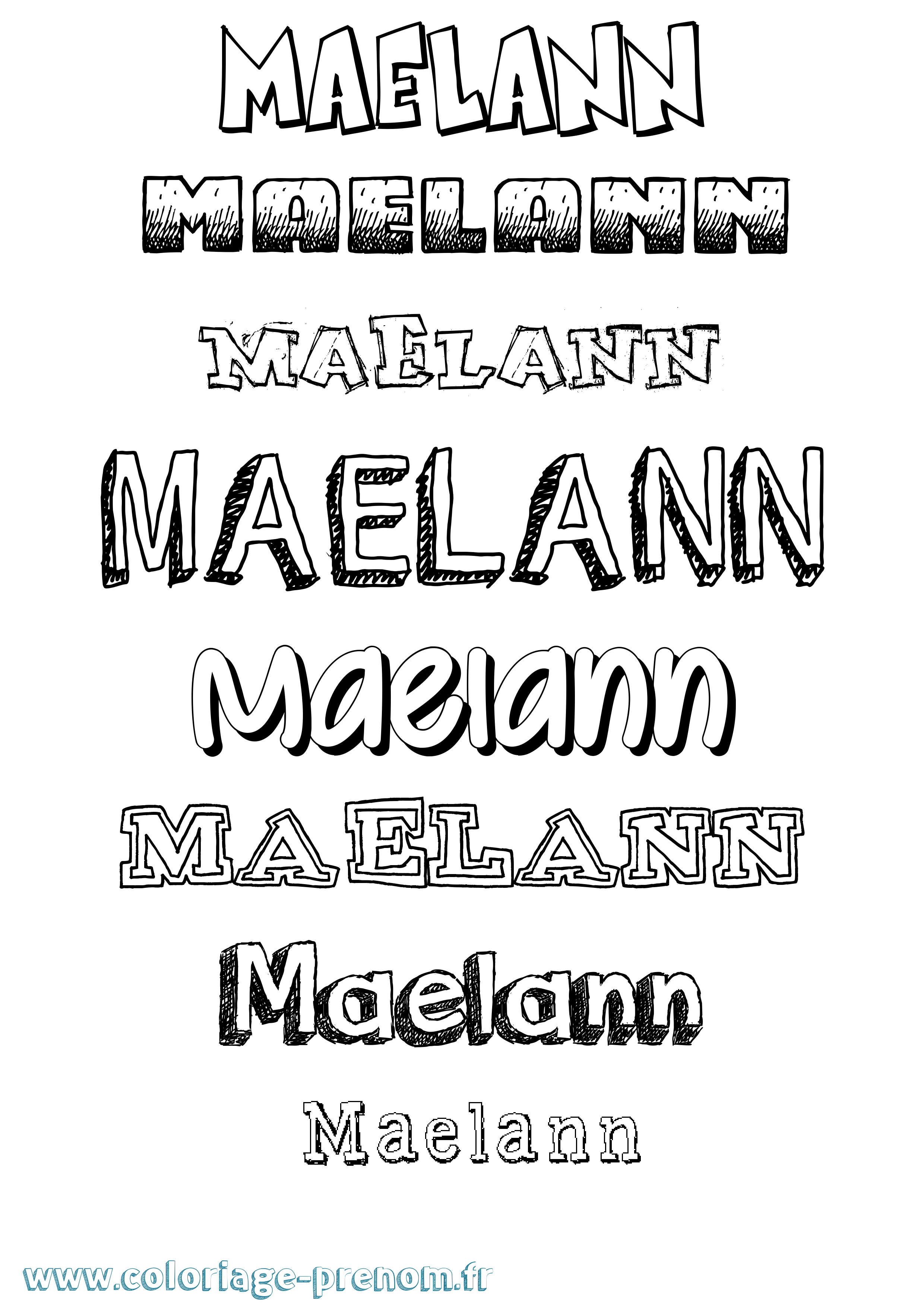 Coloriage prénom Maelann Dessiné