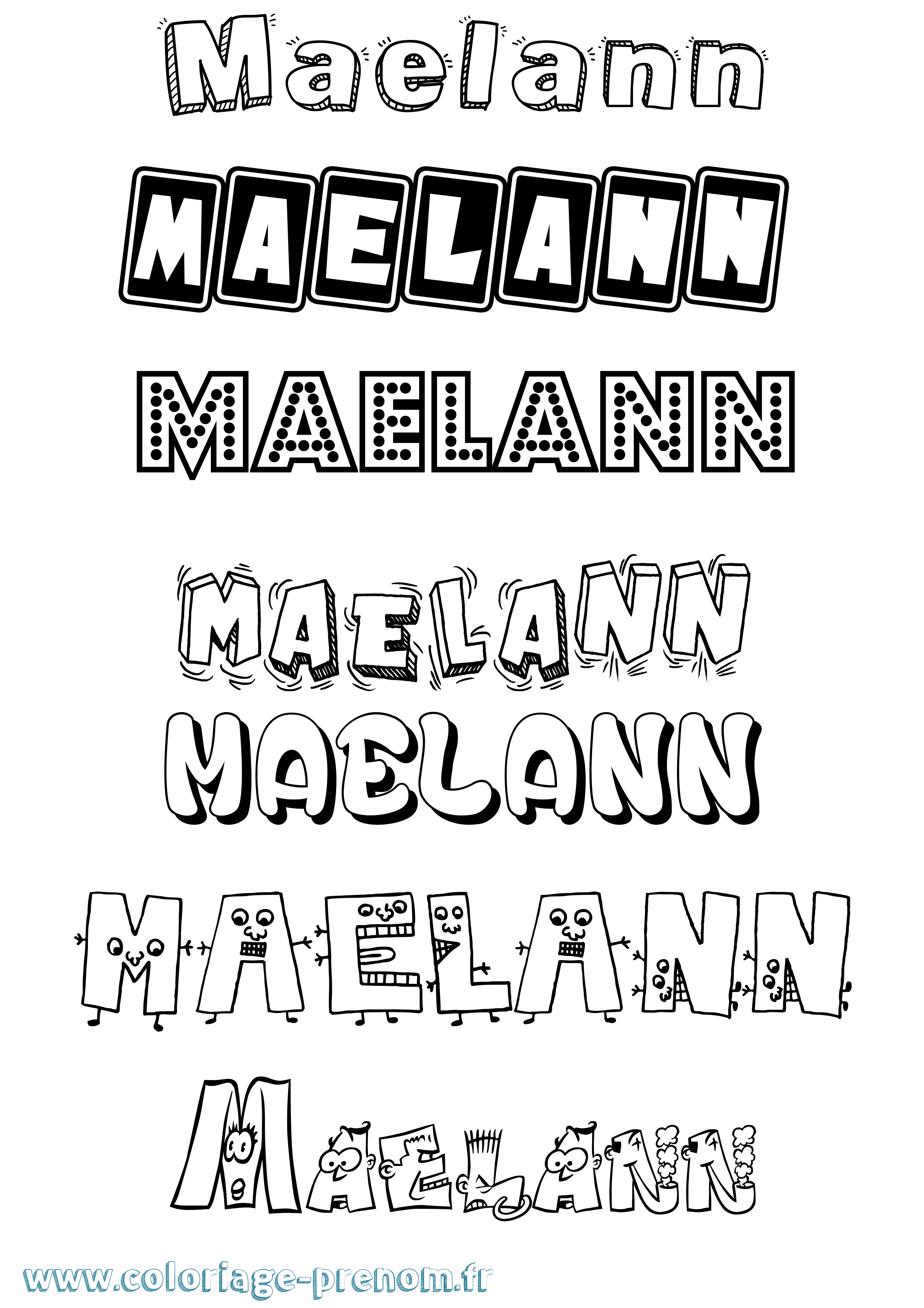 Coloriage prénom Maelann Fun