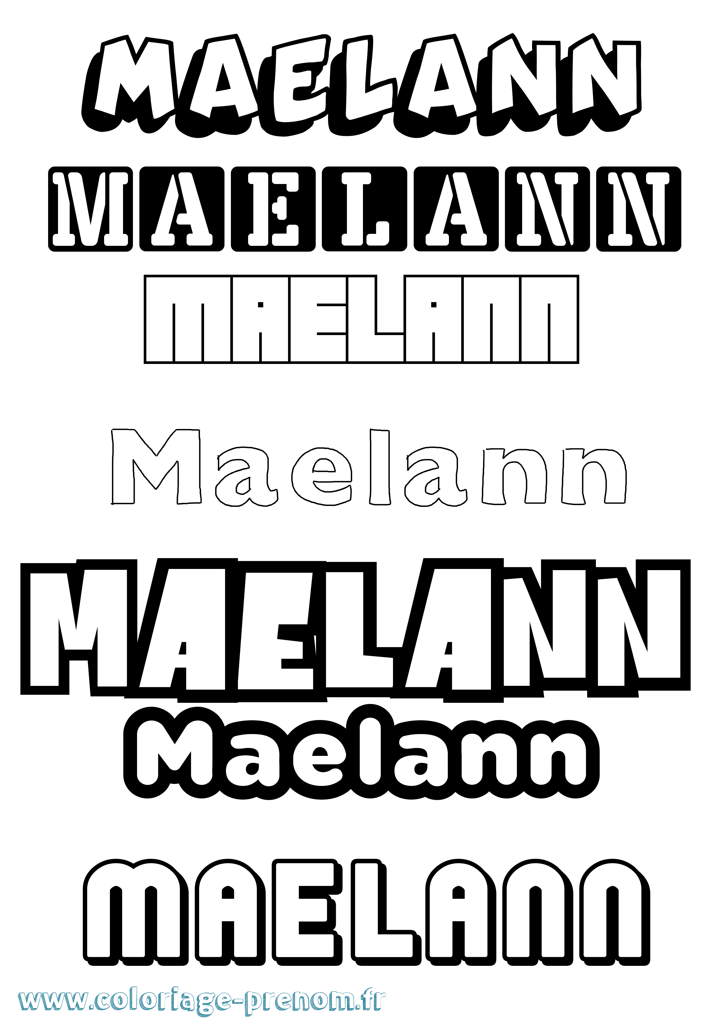 Coloriage prénom Maelann Simple