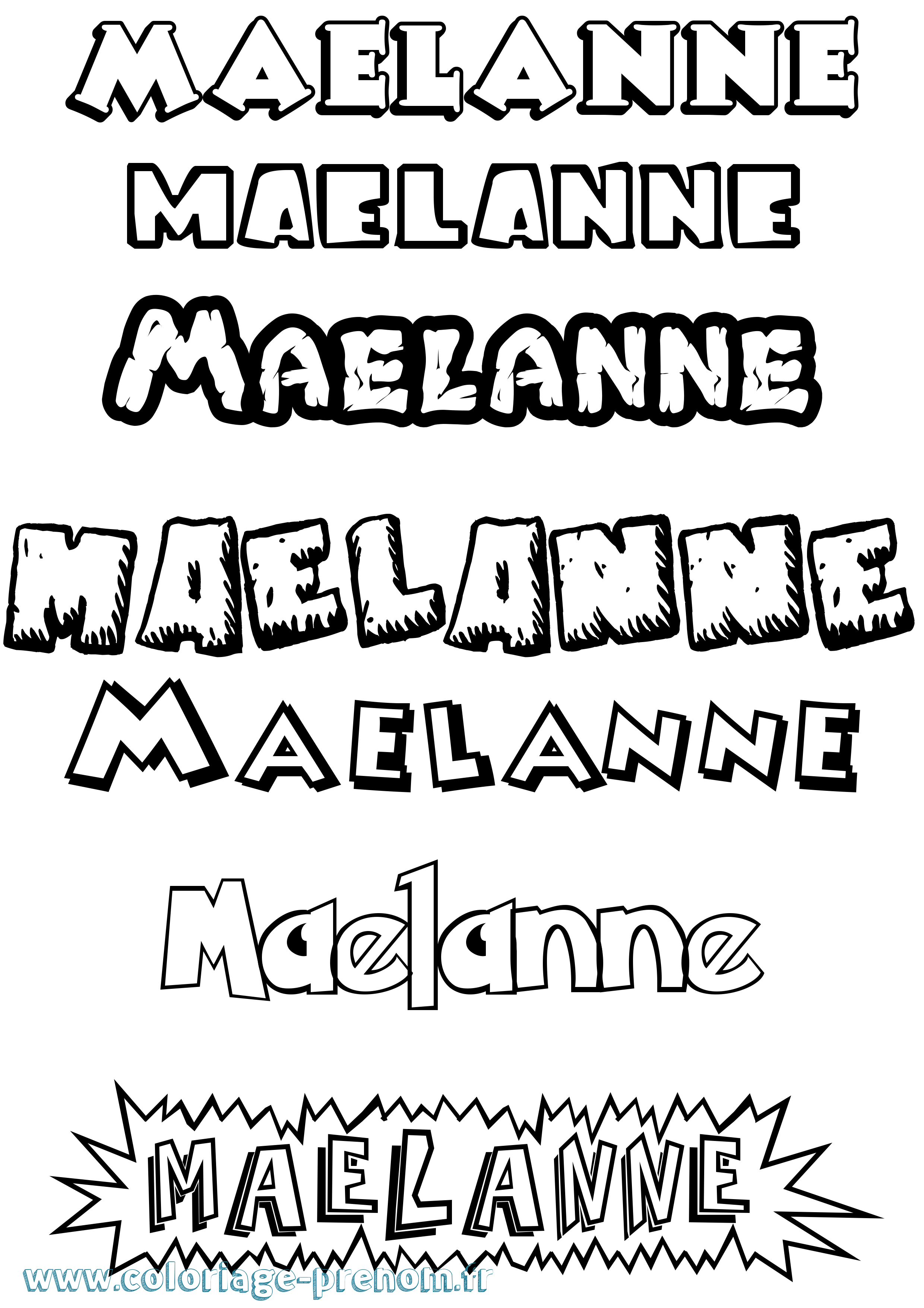 Coloriage prénom Maelanne Dessin Animé