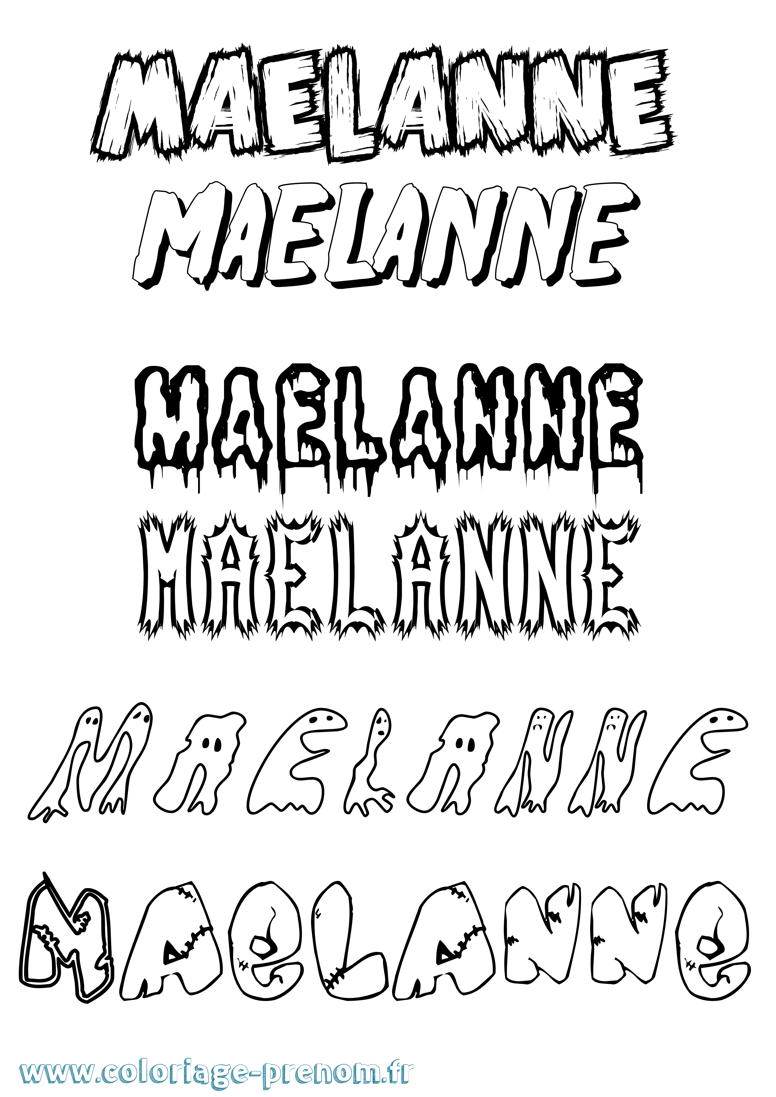 Coloriage prénom Maelanne Frisson