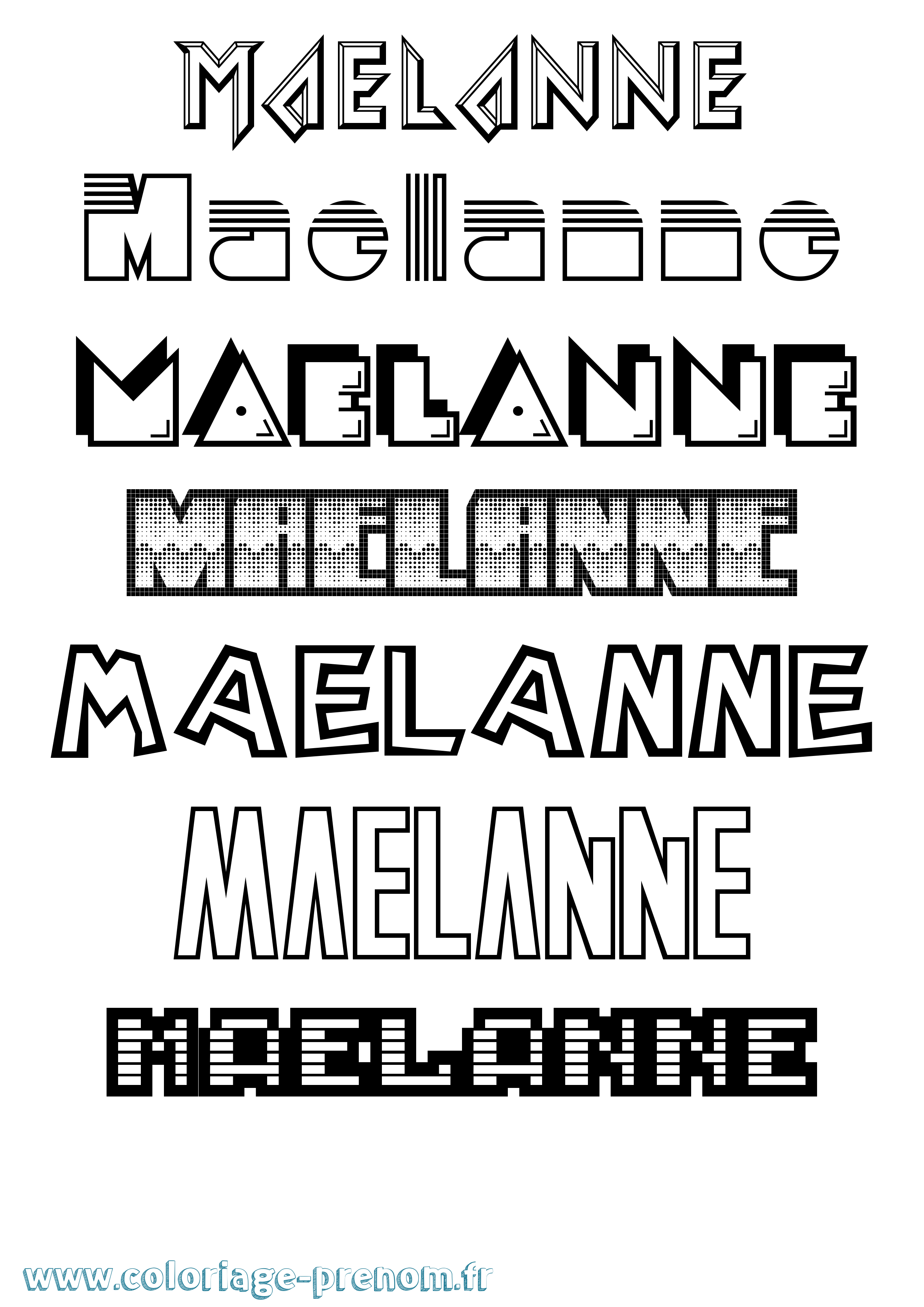 Coloriage prénom Maelanne Jeux Vidéos