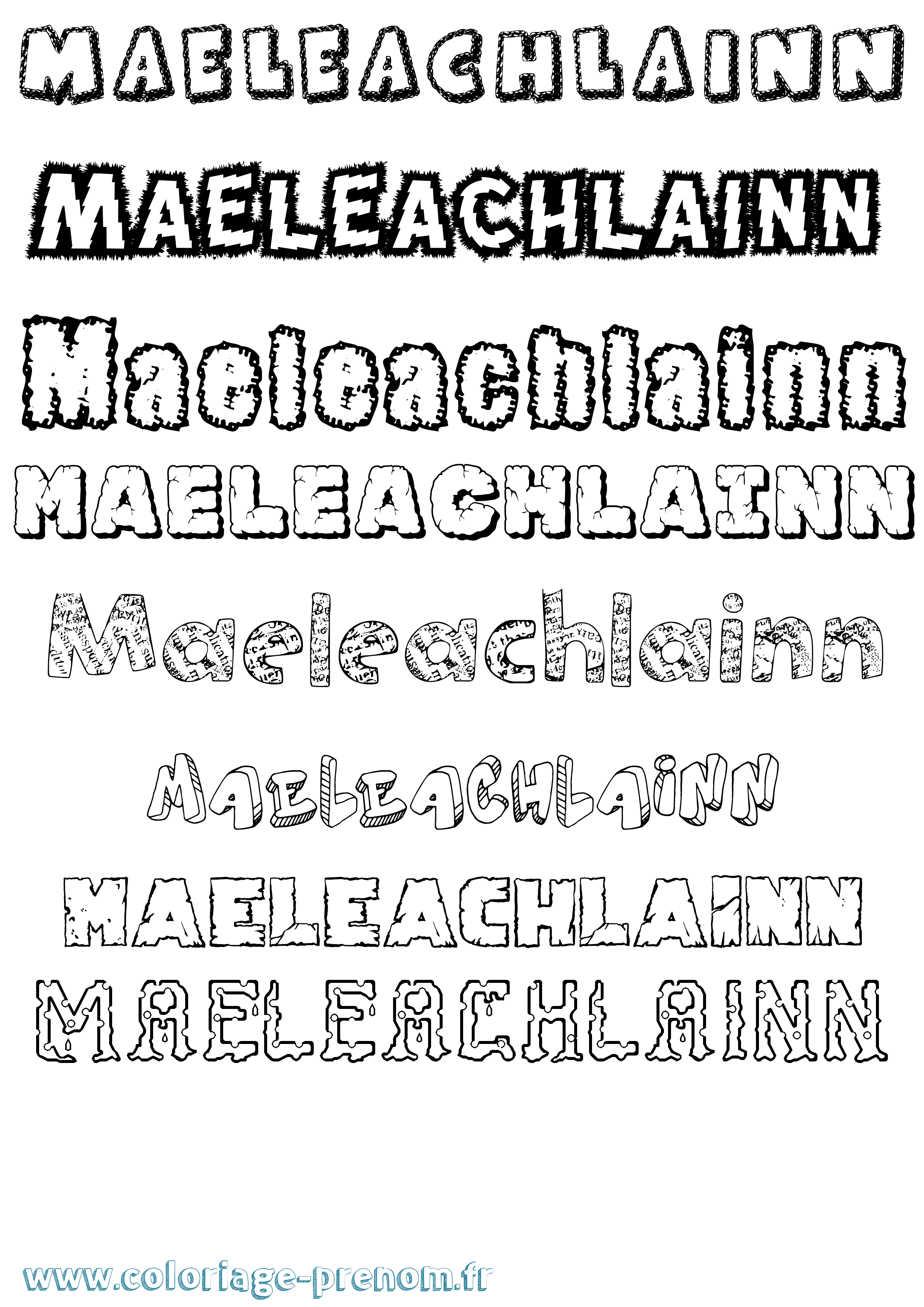 Coloriage prénom Maeleachlainn Destructuré