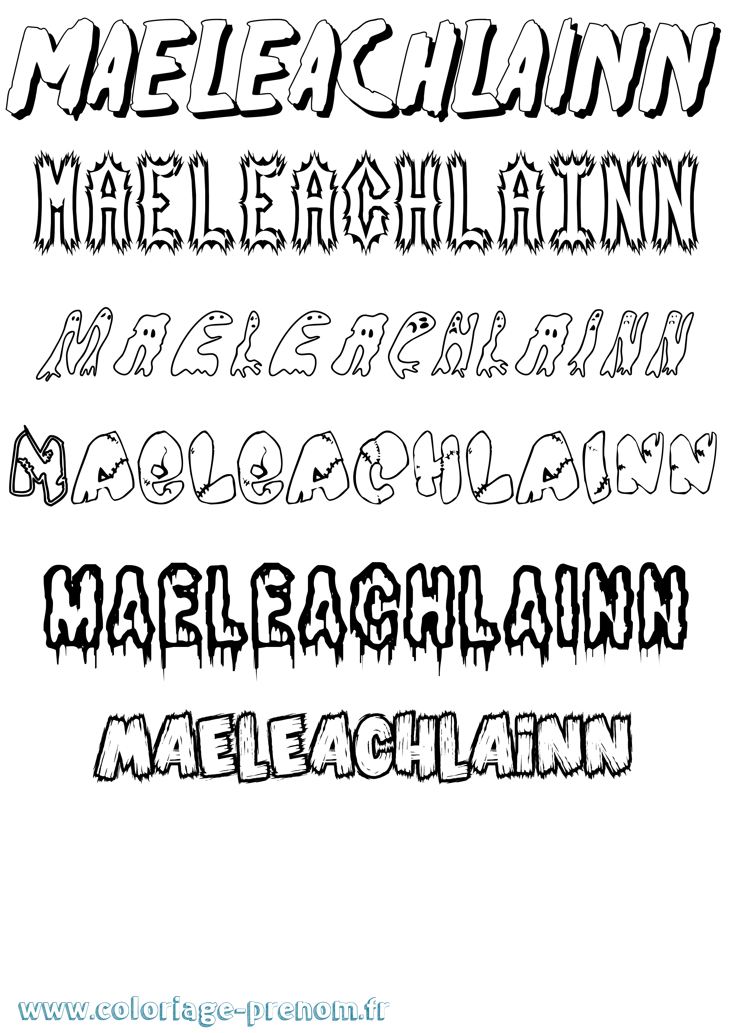 Coloriage prénom Maeleachlainn Frisson
