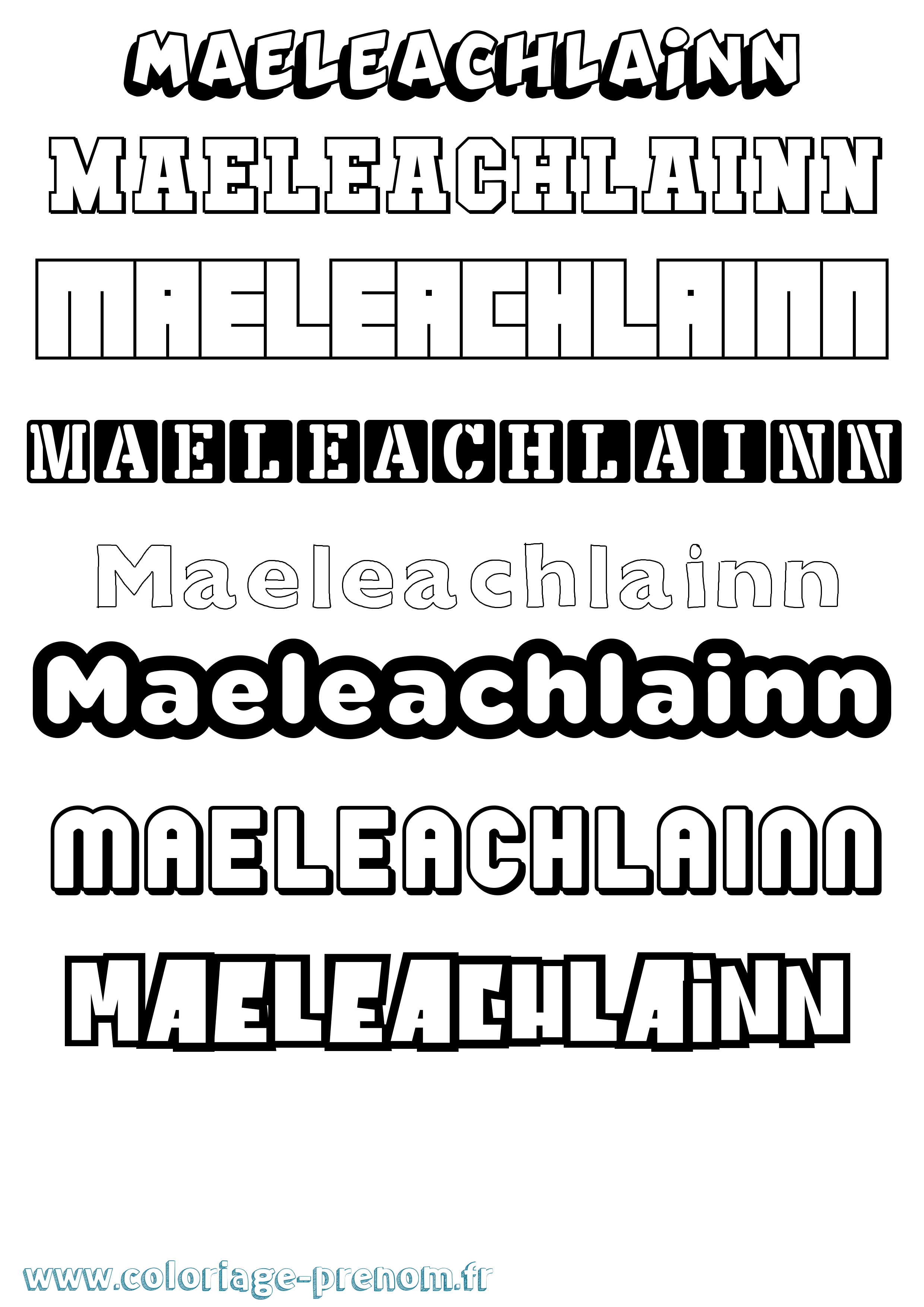 Coloriage prénom Maeleachlainn Simple