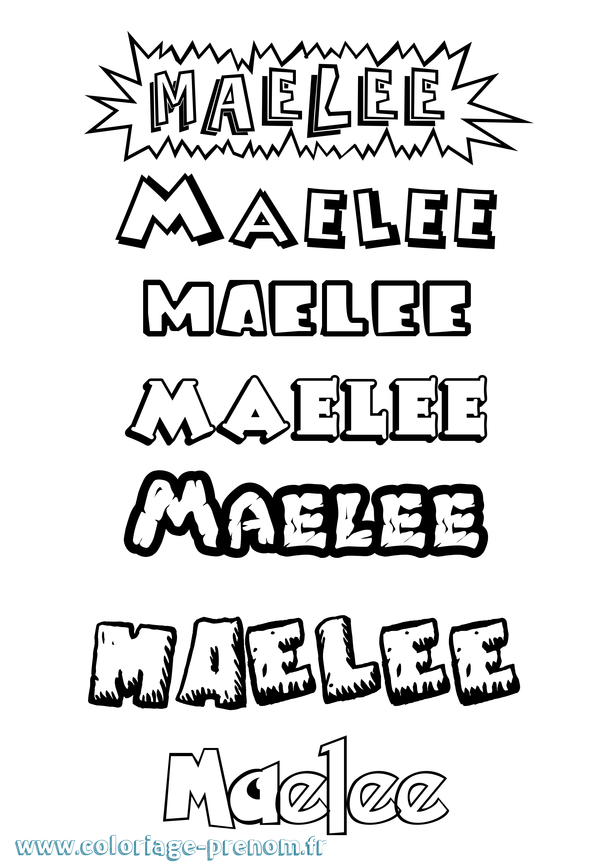 Coloriage prénom Maelee Dessin Animé