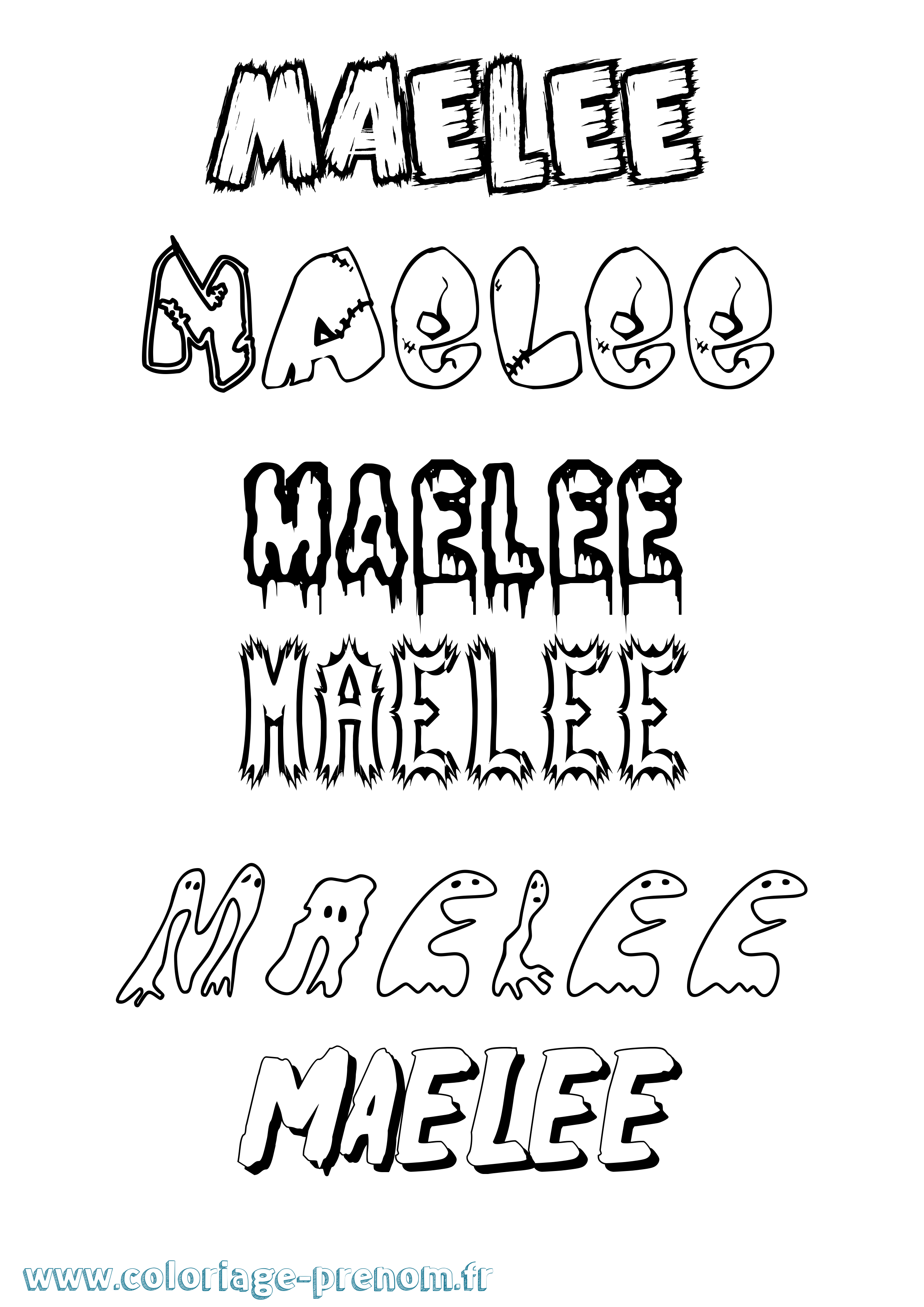 Coloriage prénom Maelee Frisson