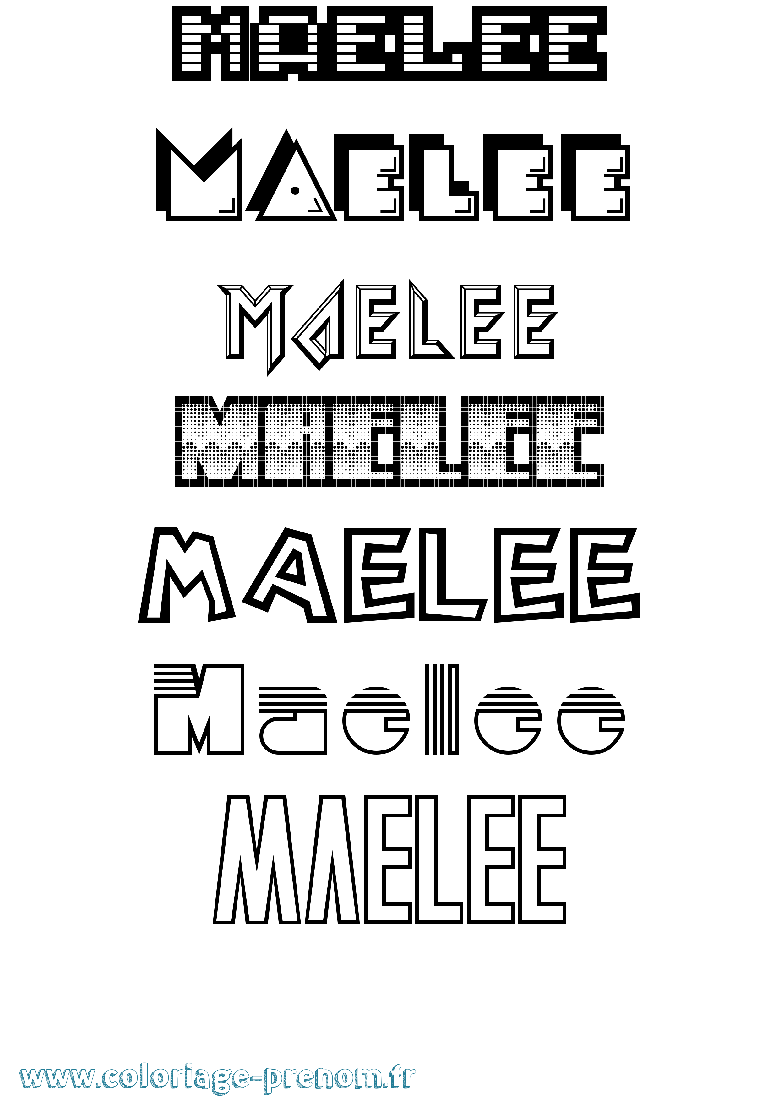 Coloriage prénom Maelee Jeux Vidéos
