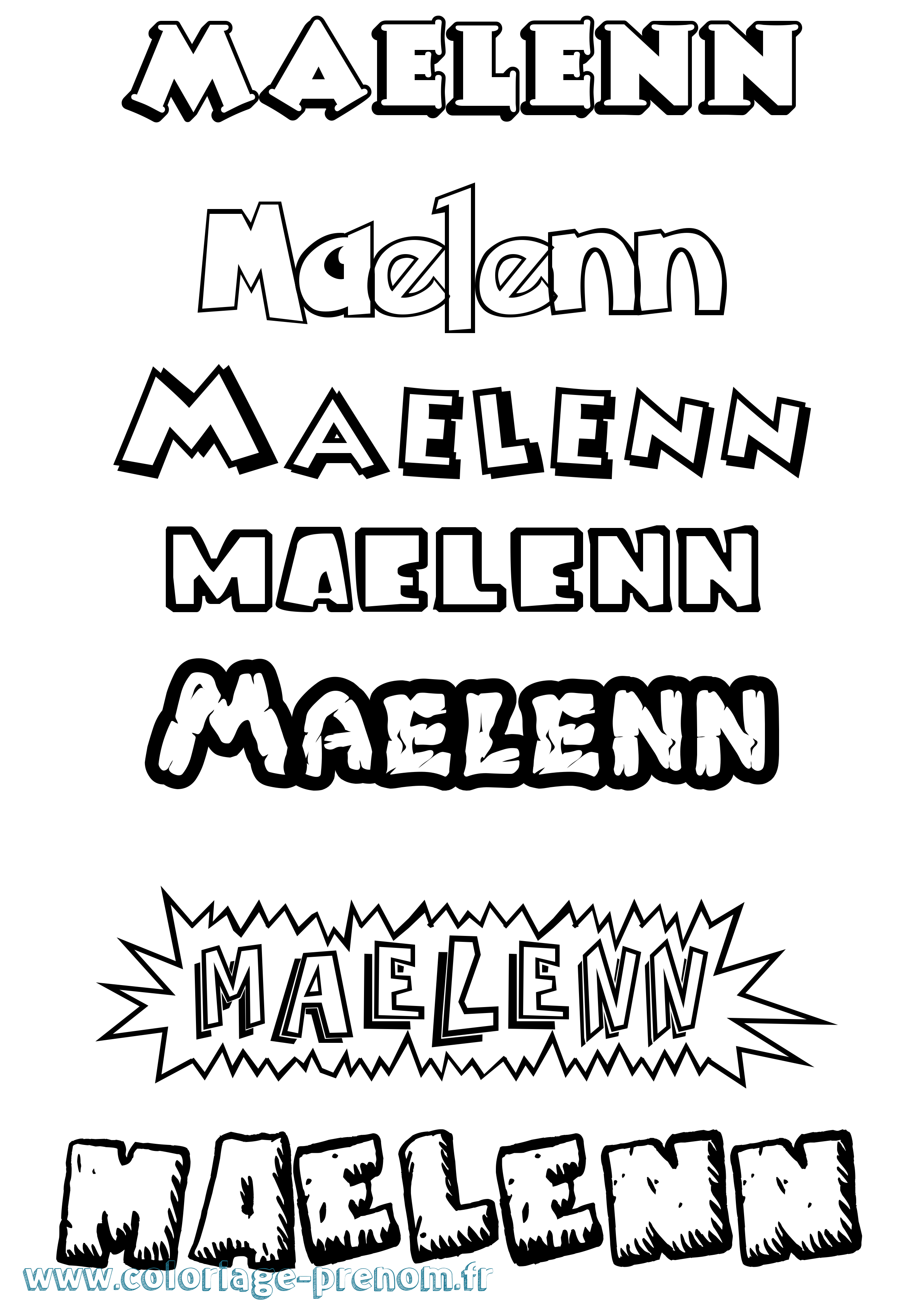 Coloriage Maelenn Dessin Animé Coloriage prénom Maelenn Dessin Animé