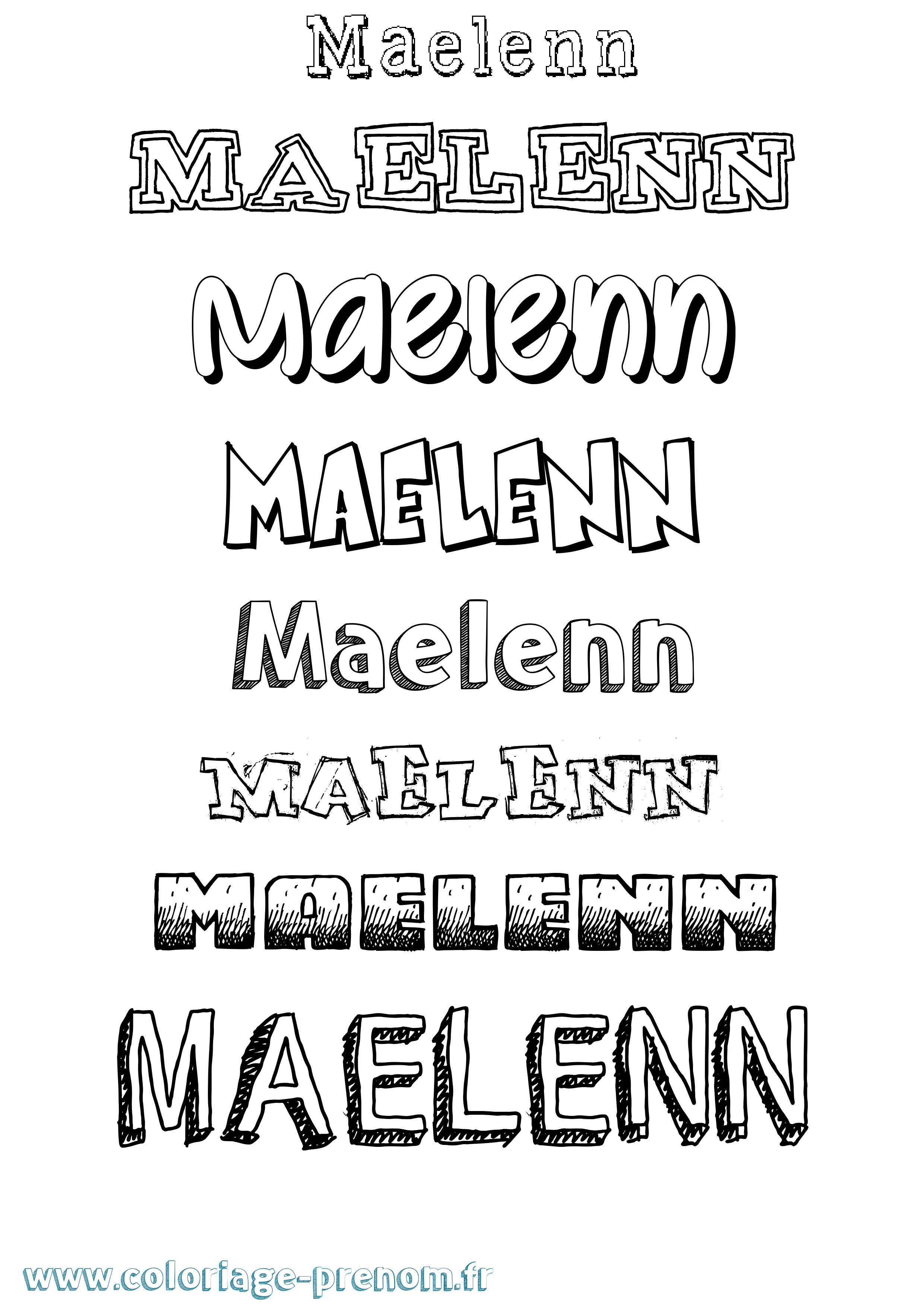 Coloriage Maelenn Dessiné Coloriage prénom Maelenn Dessiné