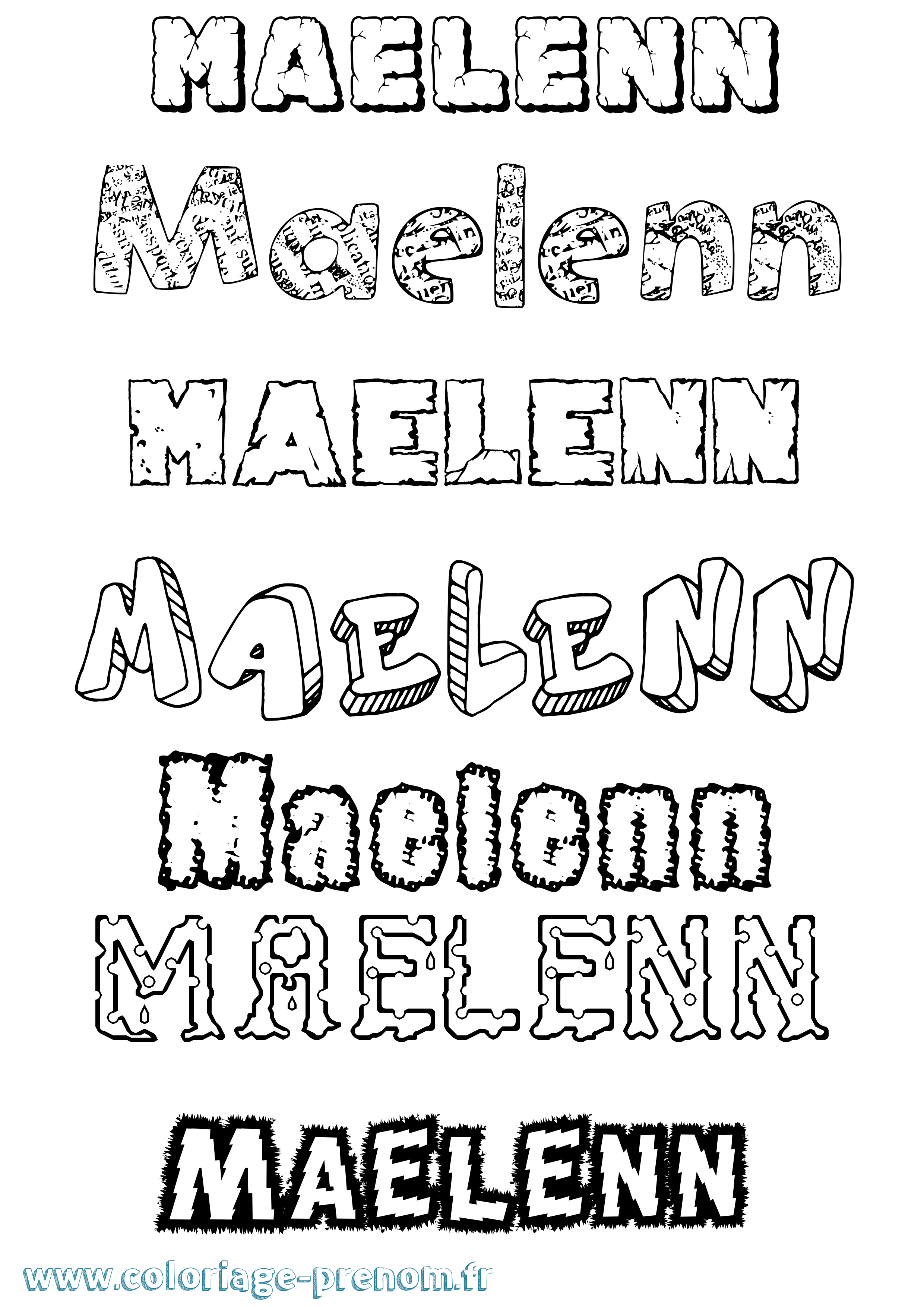 Coloriage Maelenn Destructuré Coloriage prénom Maelenn Destructuré