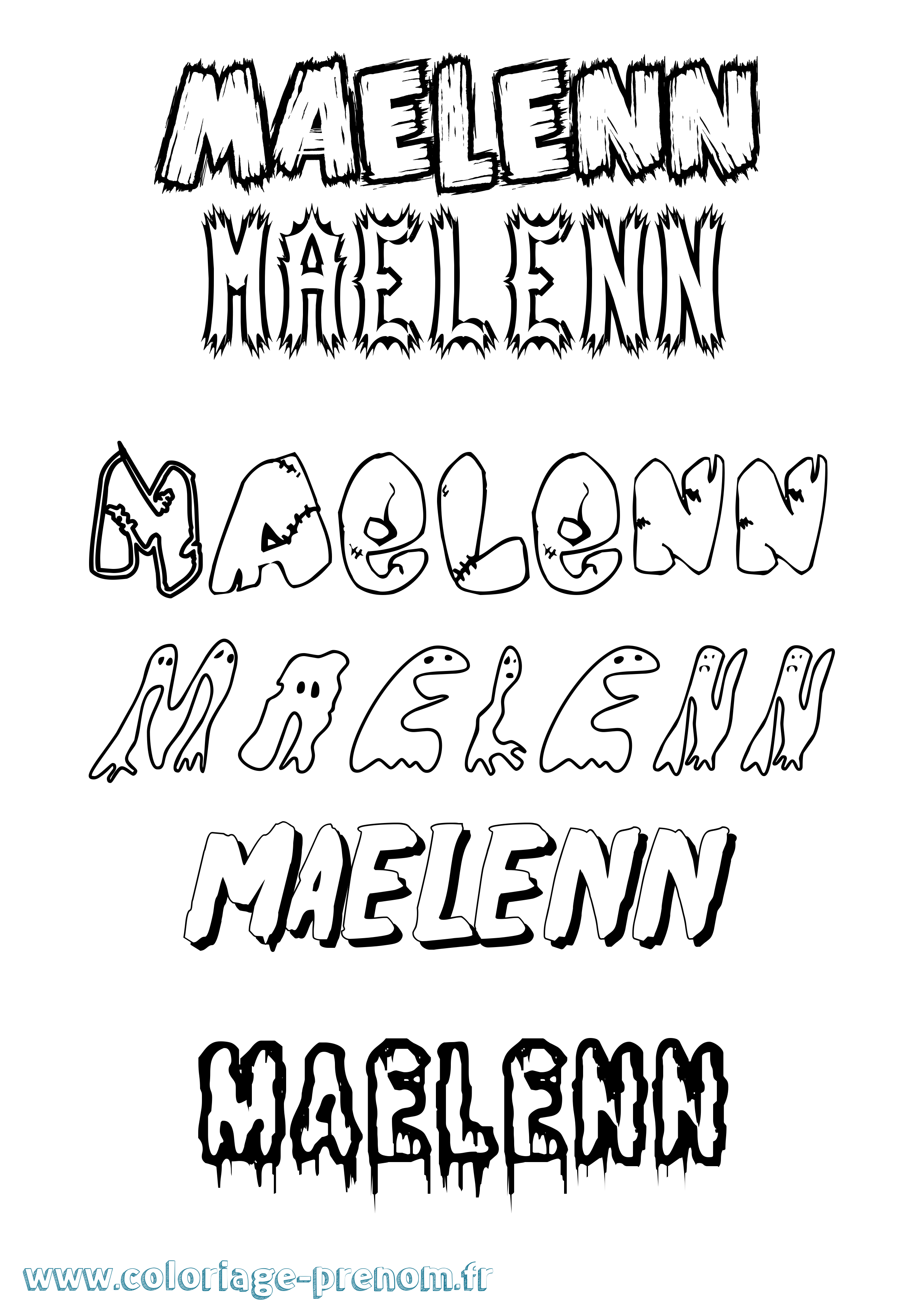 Coloriage Maelenn Frisson Coloriage prénom Maelenn Frisson