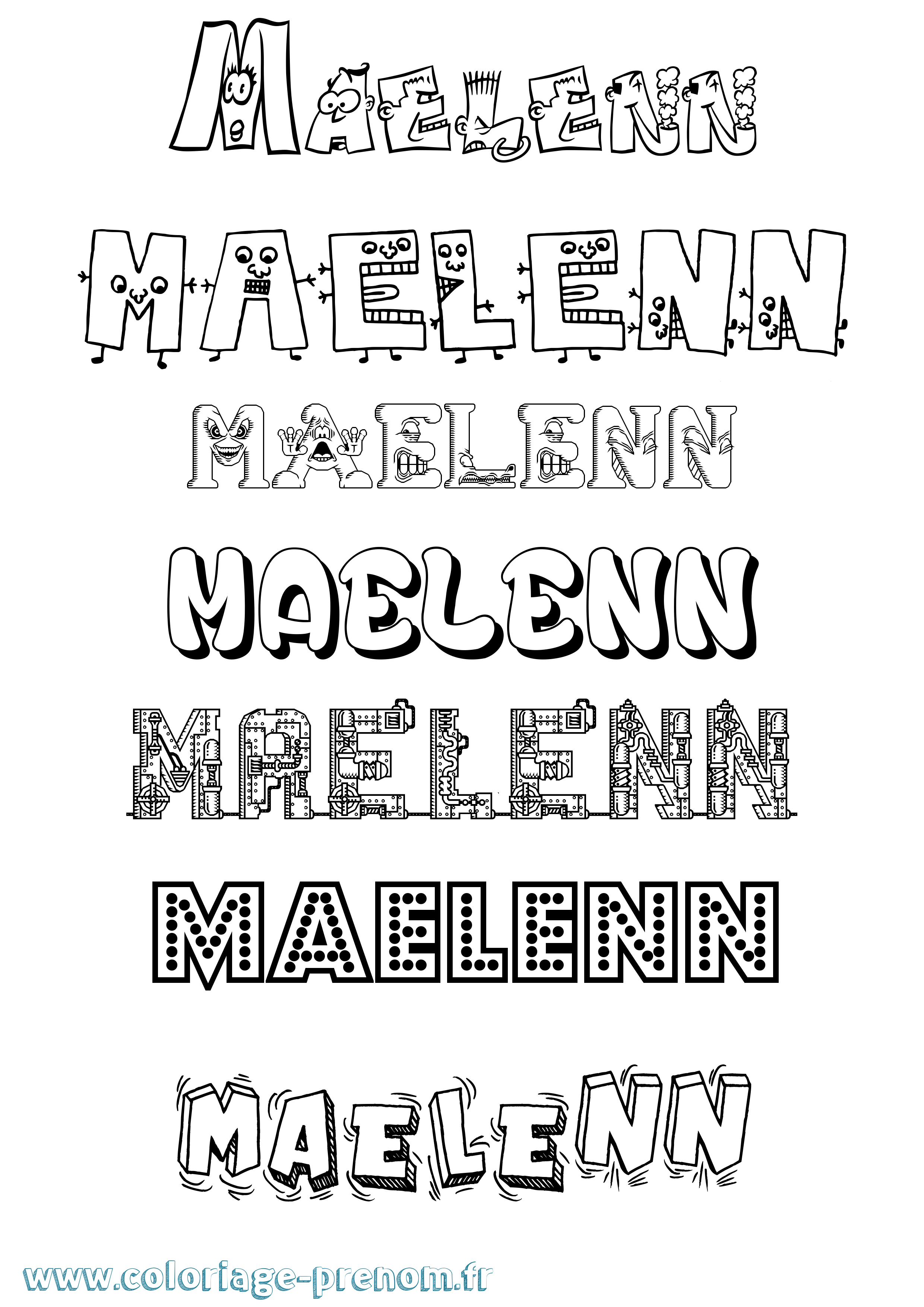Coloriage Maelenn Fun Coloriage prénom Maelenn Fun