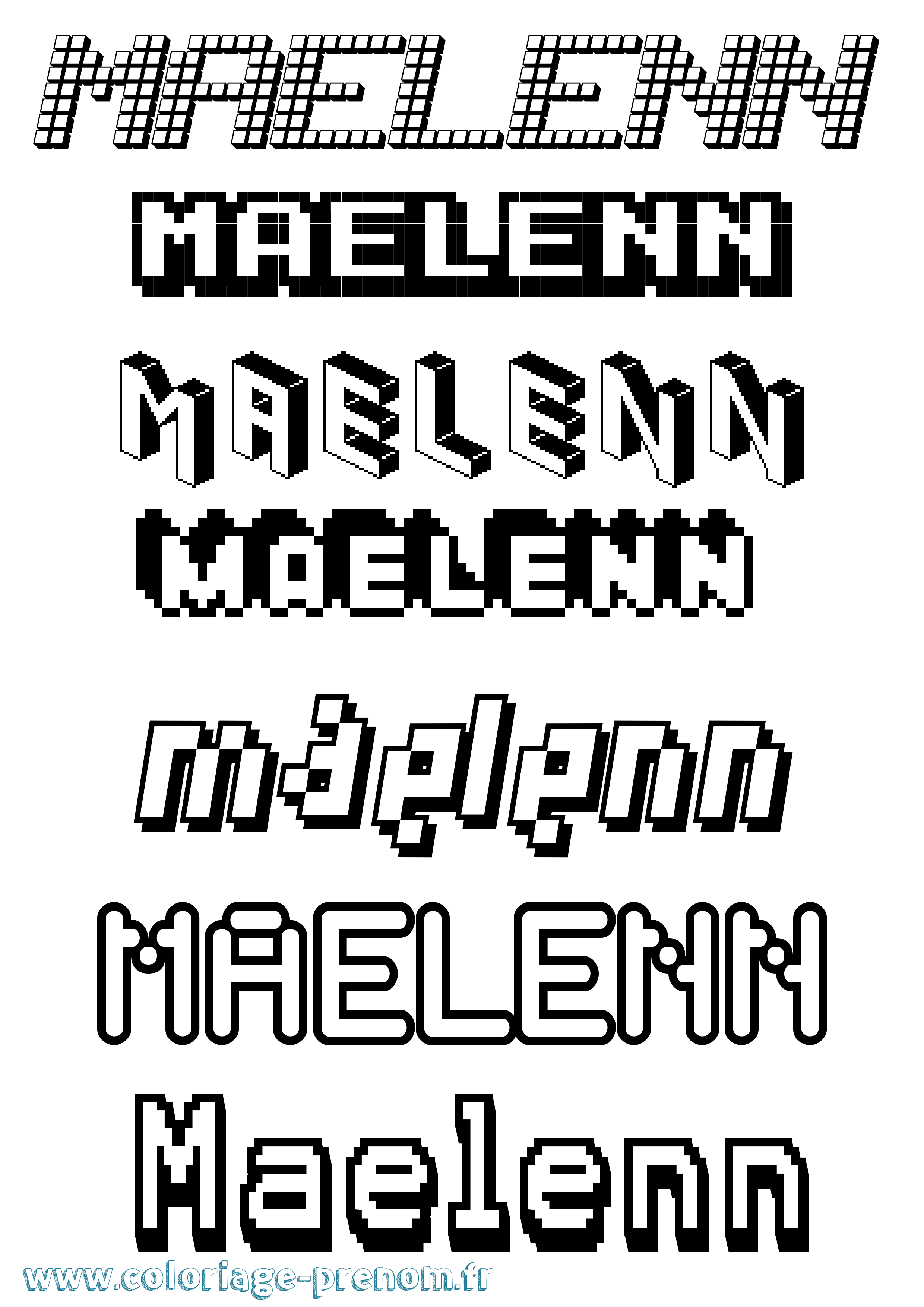 Coloriage Maelenn Pixel Coloriage prénom Maelenn Pixel