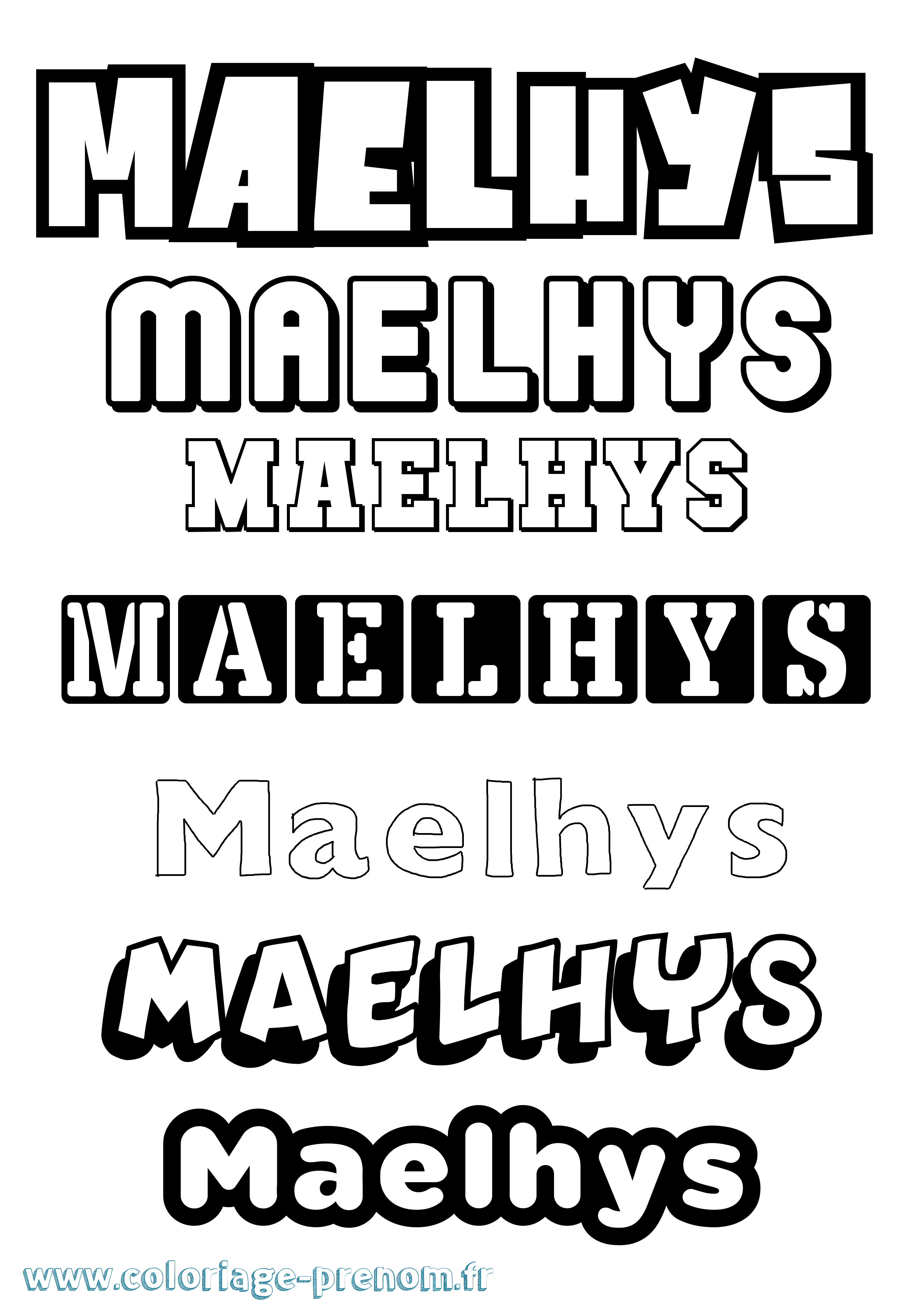 Coloriage Maelhys Simple Coloriage prénom Maelhys Simple