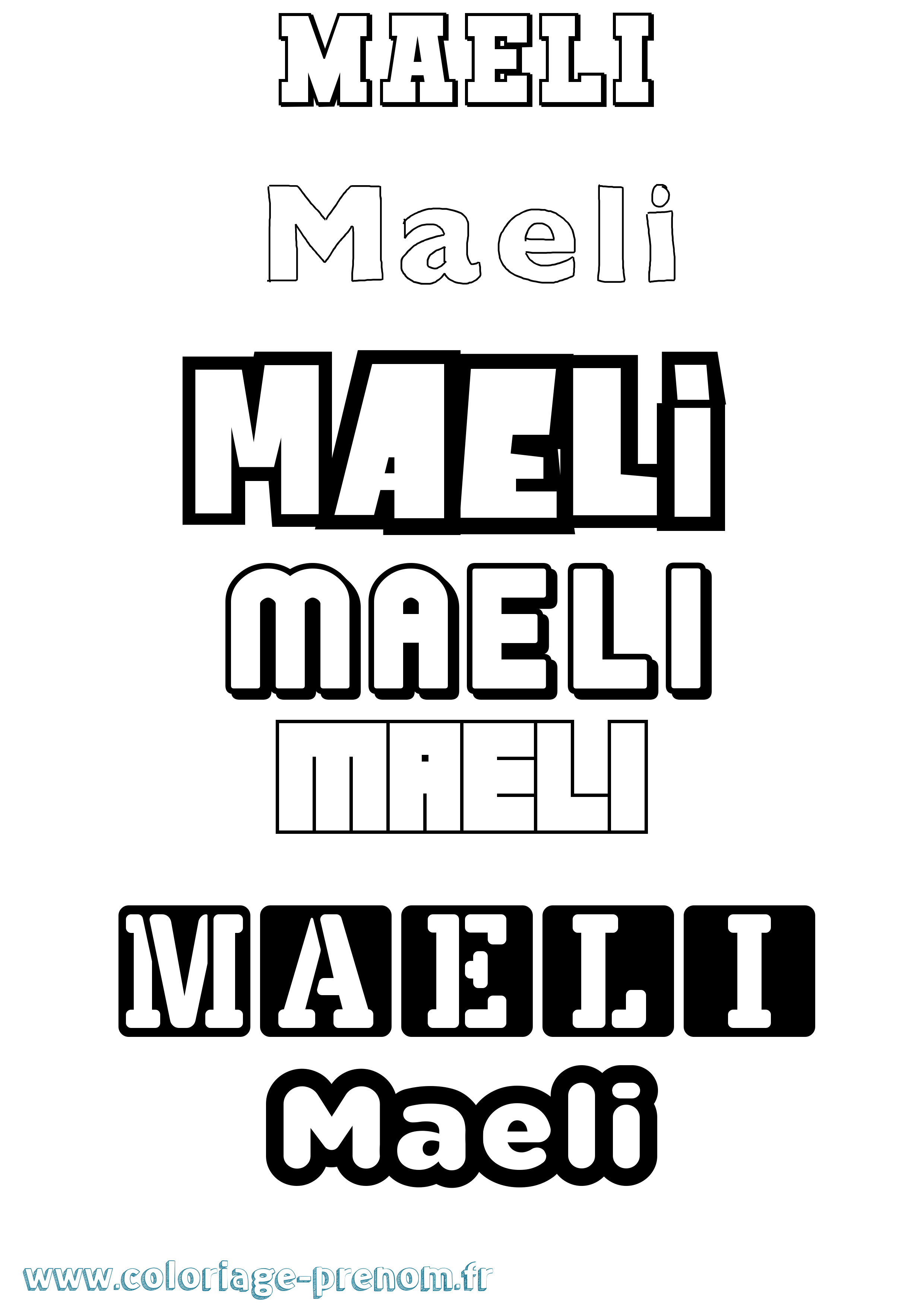 Coloriage Maeli Simple Coloriage prénom Maeli Simple