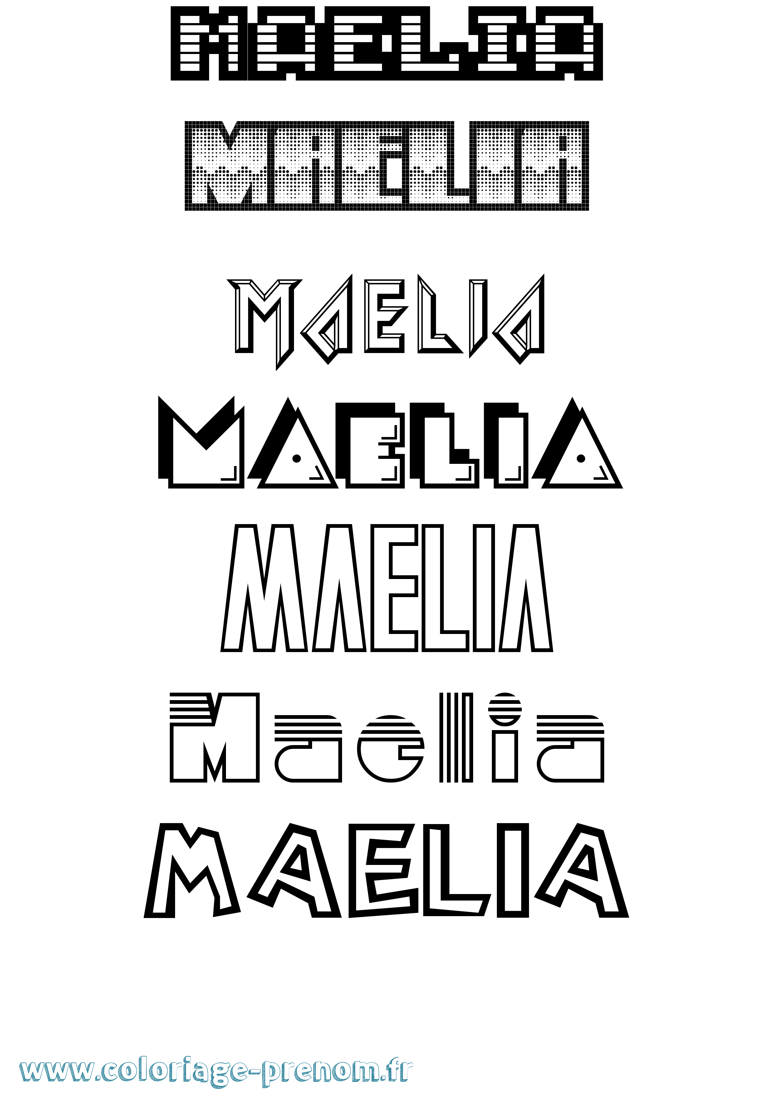 Coloriage prénom Maelia Jeux Vidéos