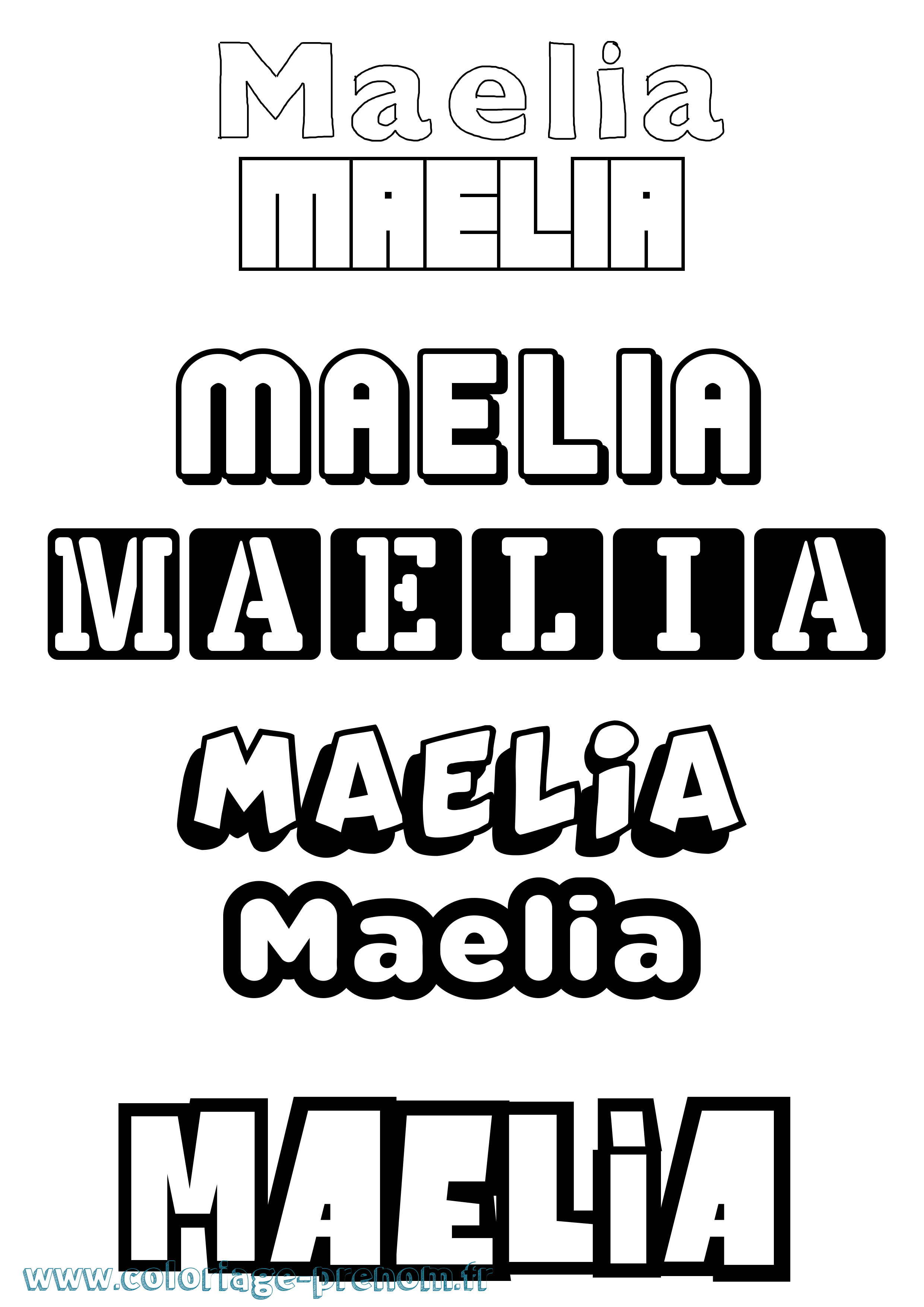 Coloriage Maelia Simple Coloriage prénom Maelia Simple