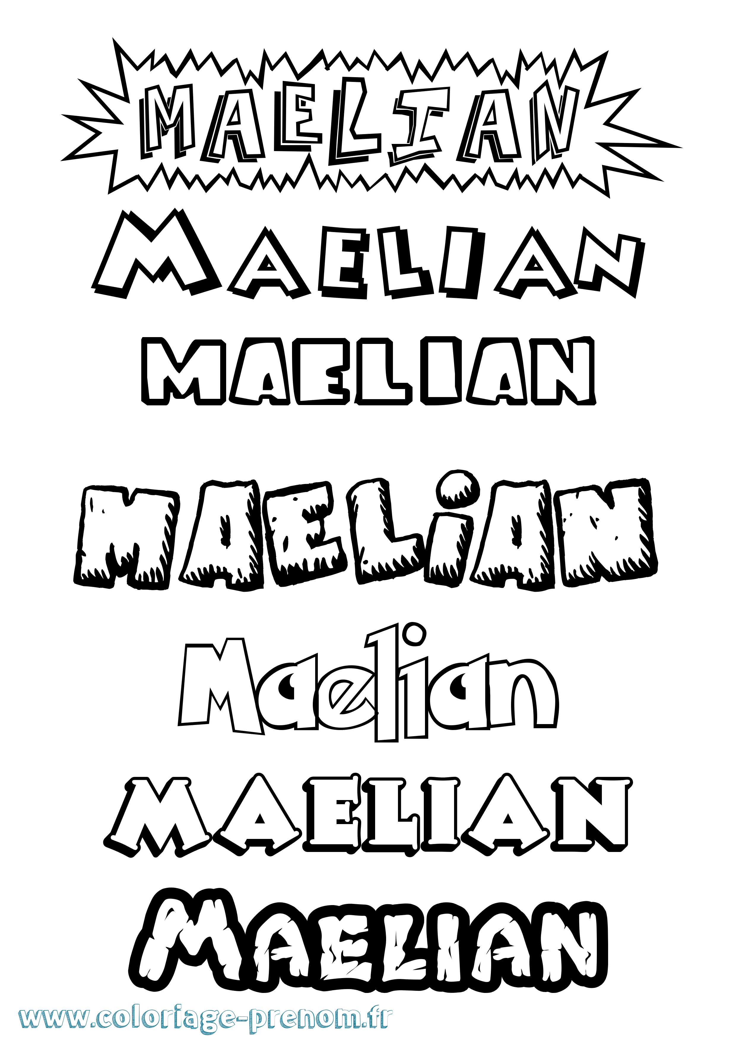 Coloriage prénom Maelian Dessin Animé