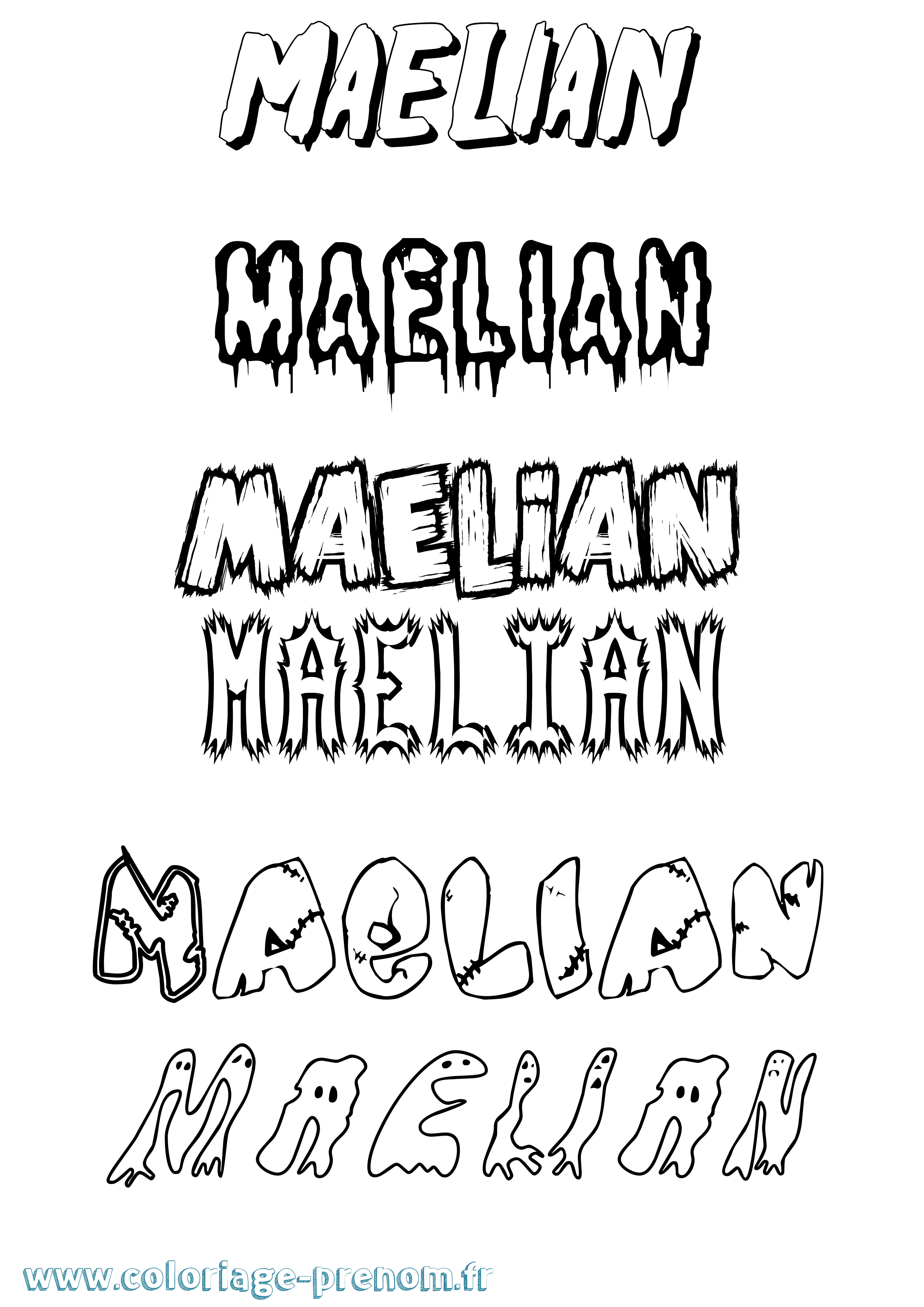 Coloriage prénom Maelian Frisson