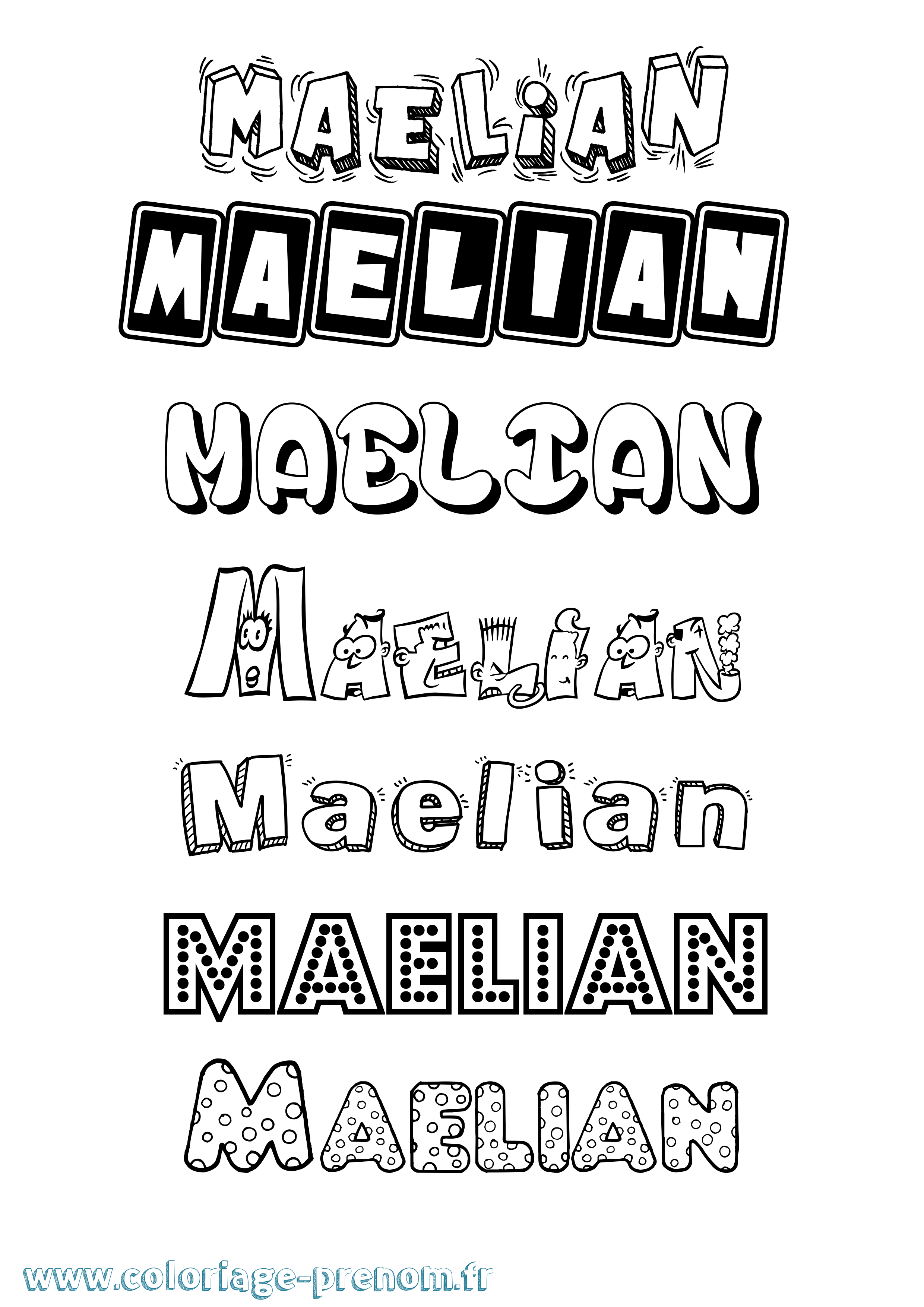 Coloriage prénom Maelian Fun