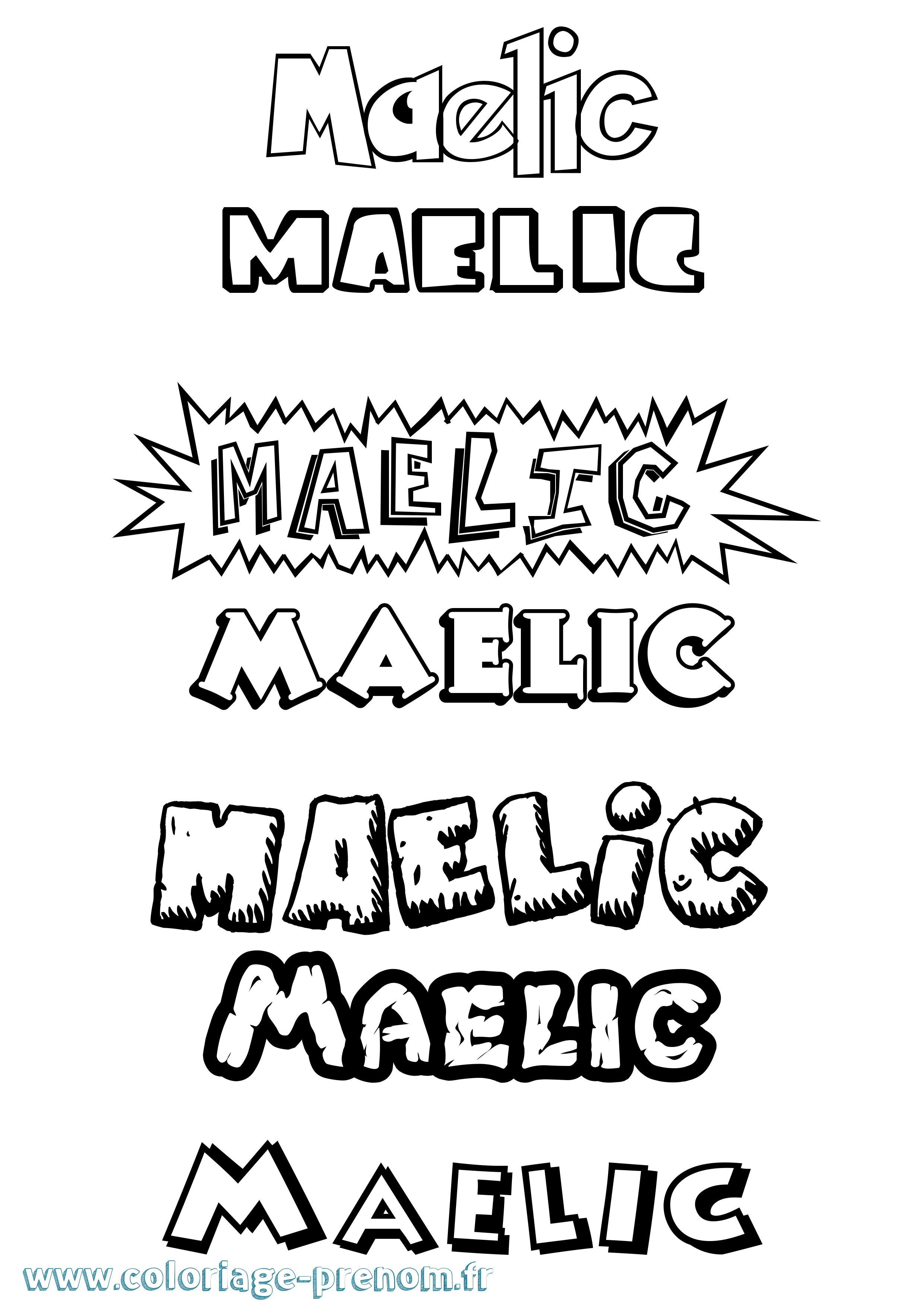Coloriage prénom Maelic Dessin Animé