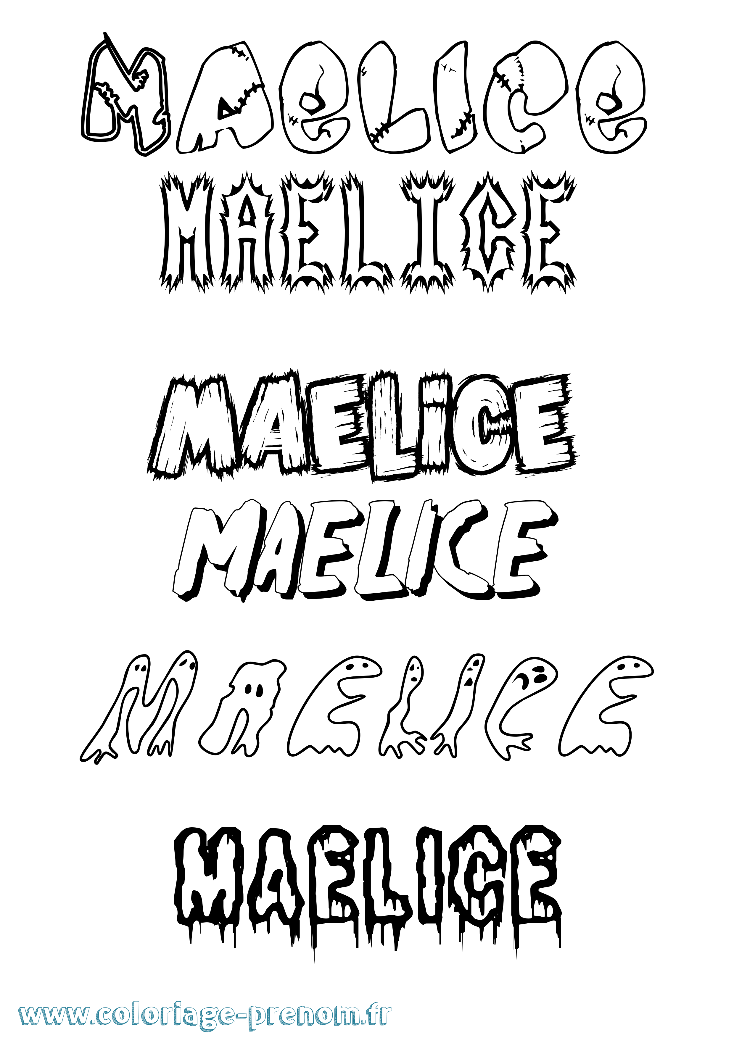Coloriage prénom Maelice Frisson