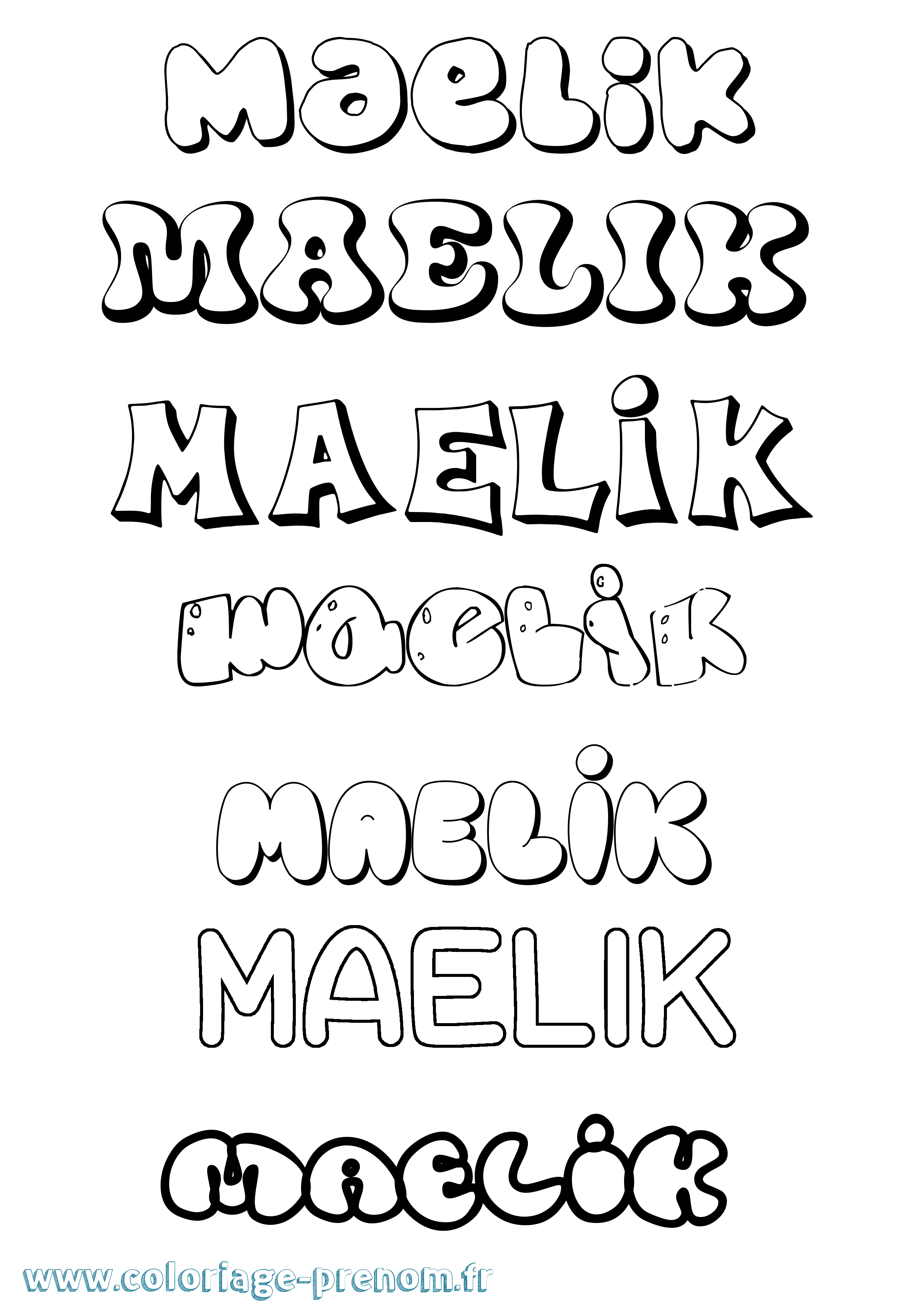 Coloriage Maelik Bubble Coloriage prénom Maelik Bubble