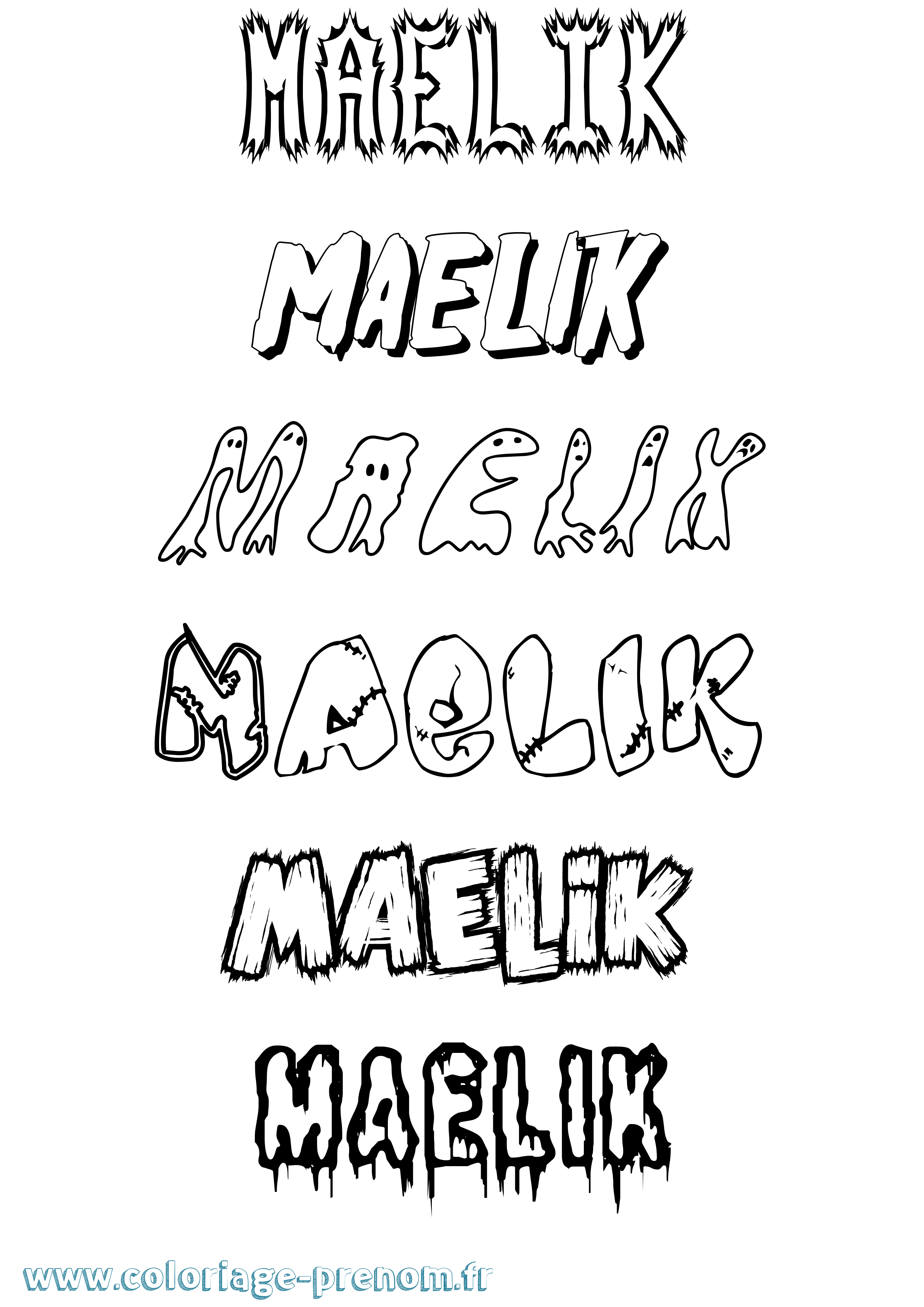 Coloriage Maelik Frisson Coloriage prénom Maelik Frisson
