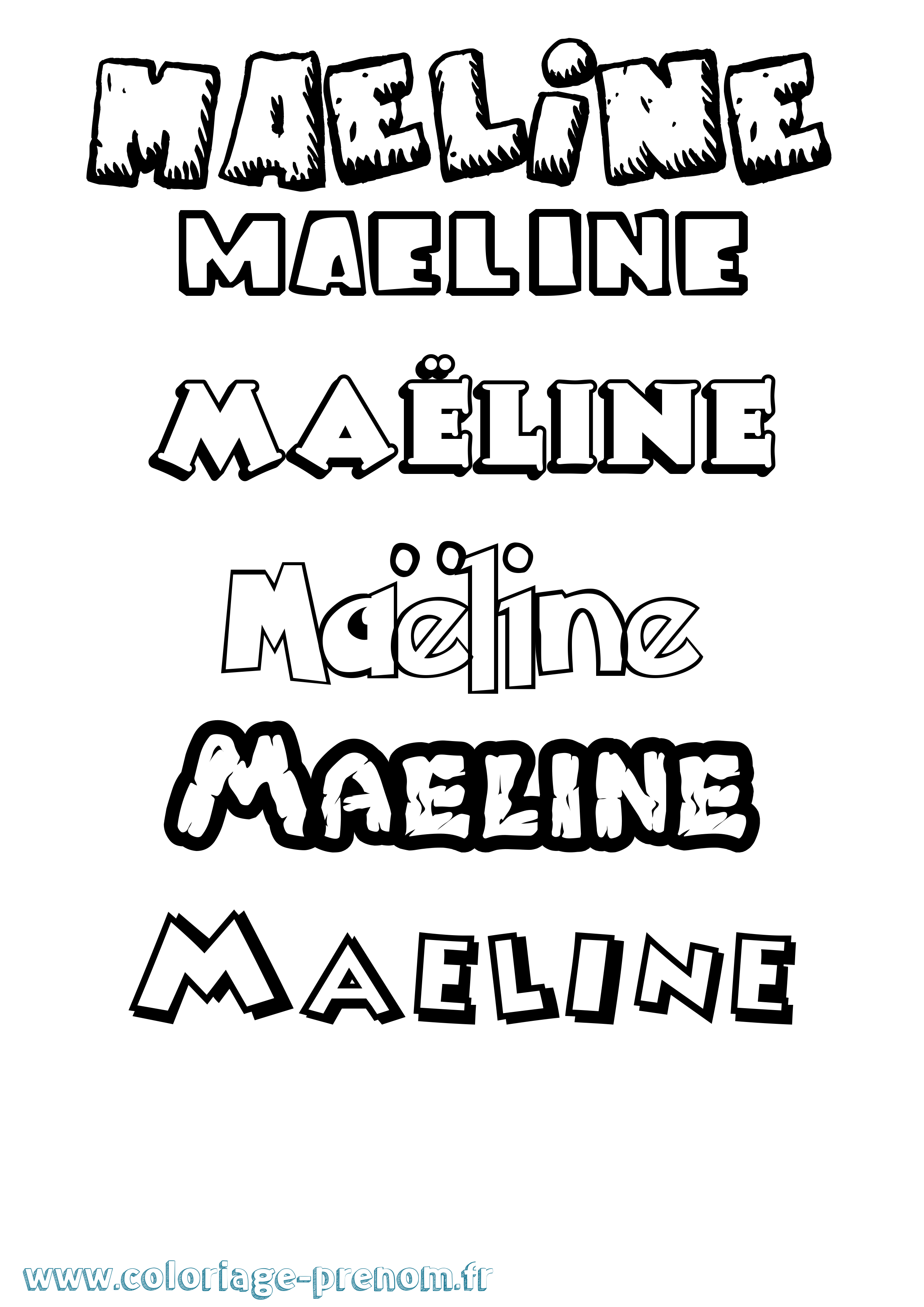 Coloriage prénom Maëline Dessin Animé