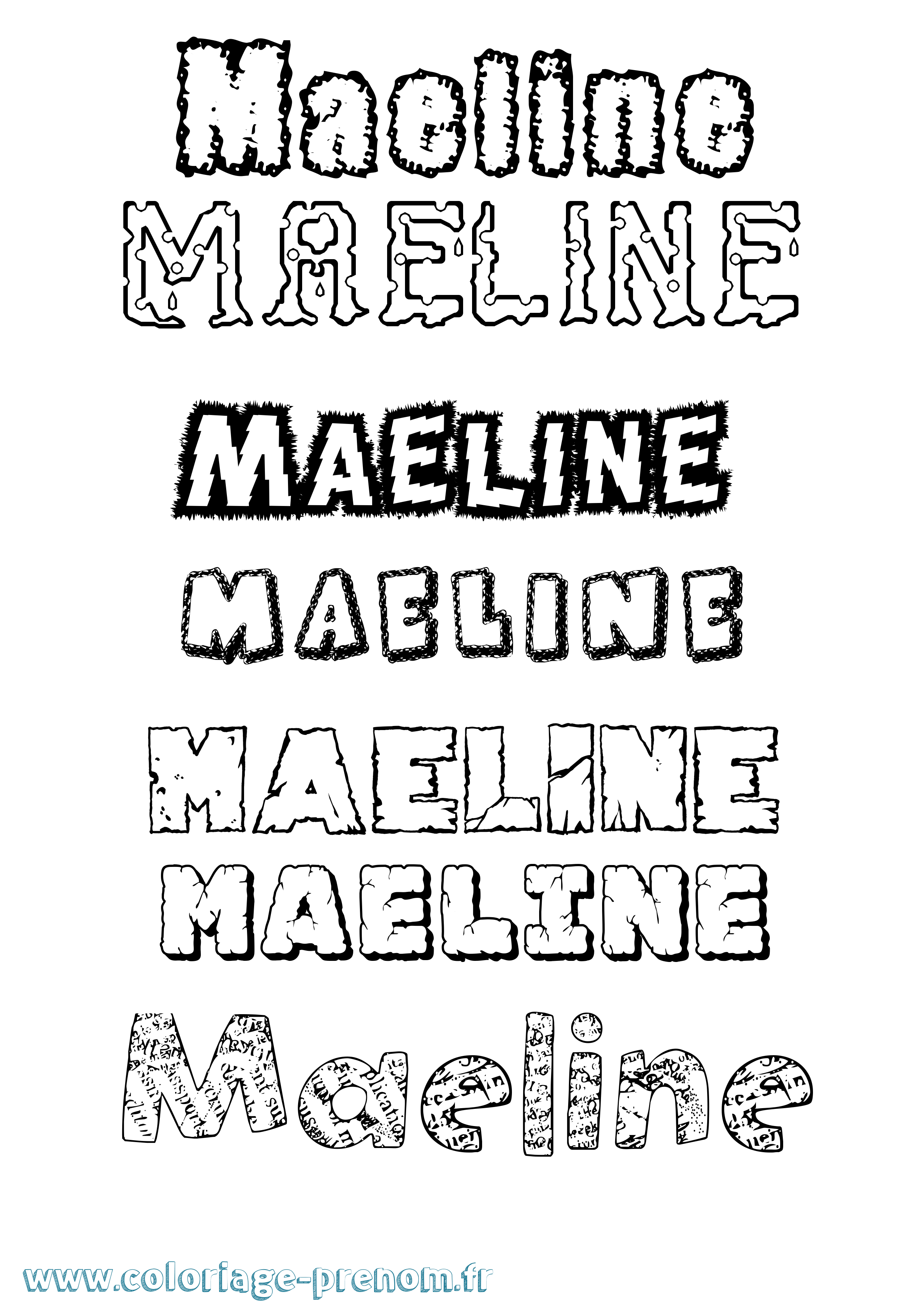 Coloriage Maëline Destructuré Coloriage prénom Maëline Destructuré