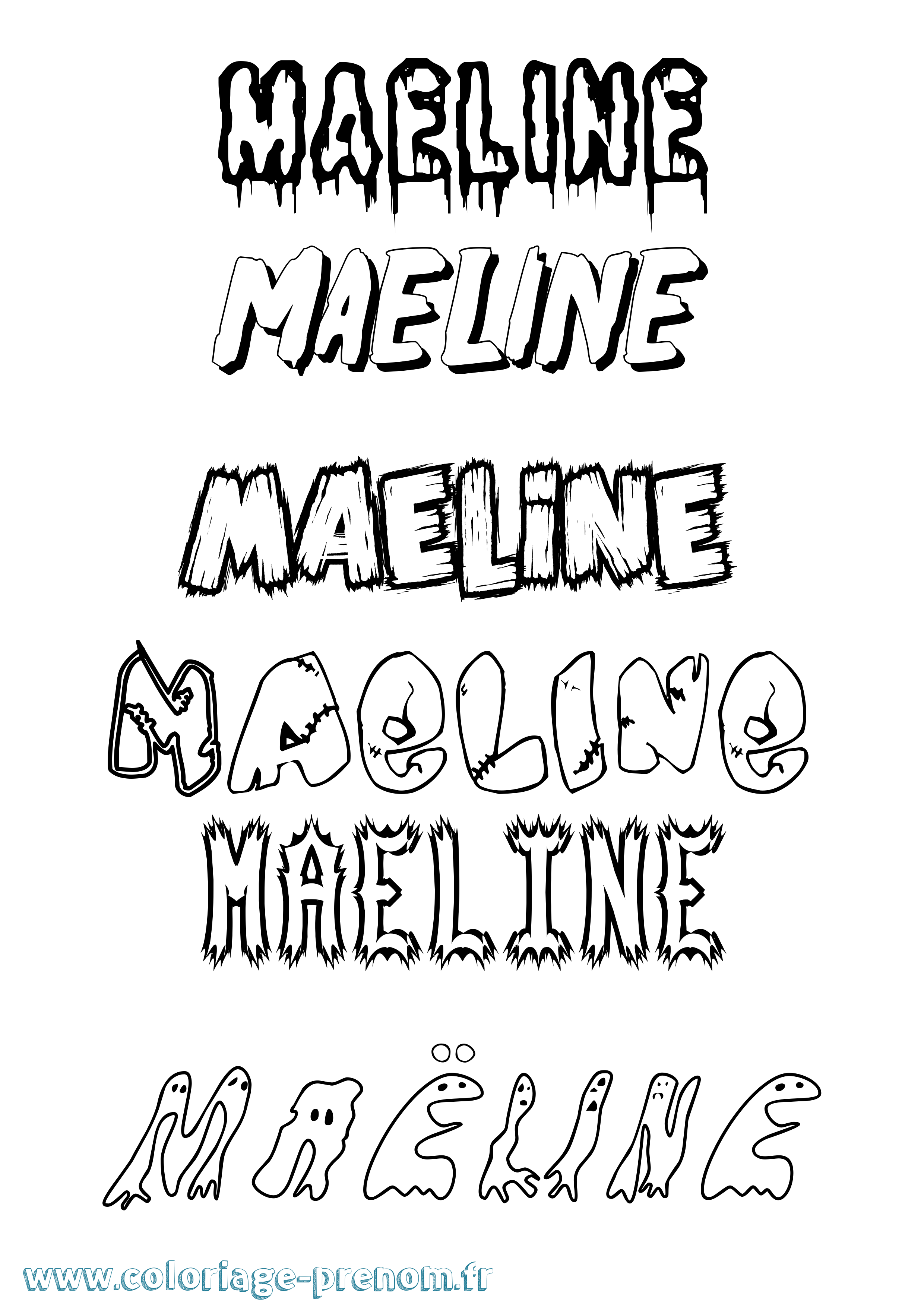 Coloriage Maëline Frisson Coloriage prénom Maëline Frisson