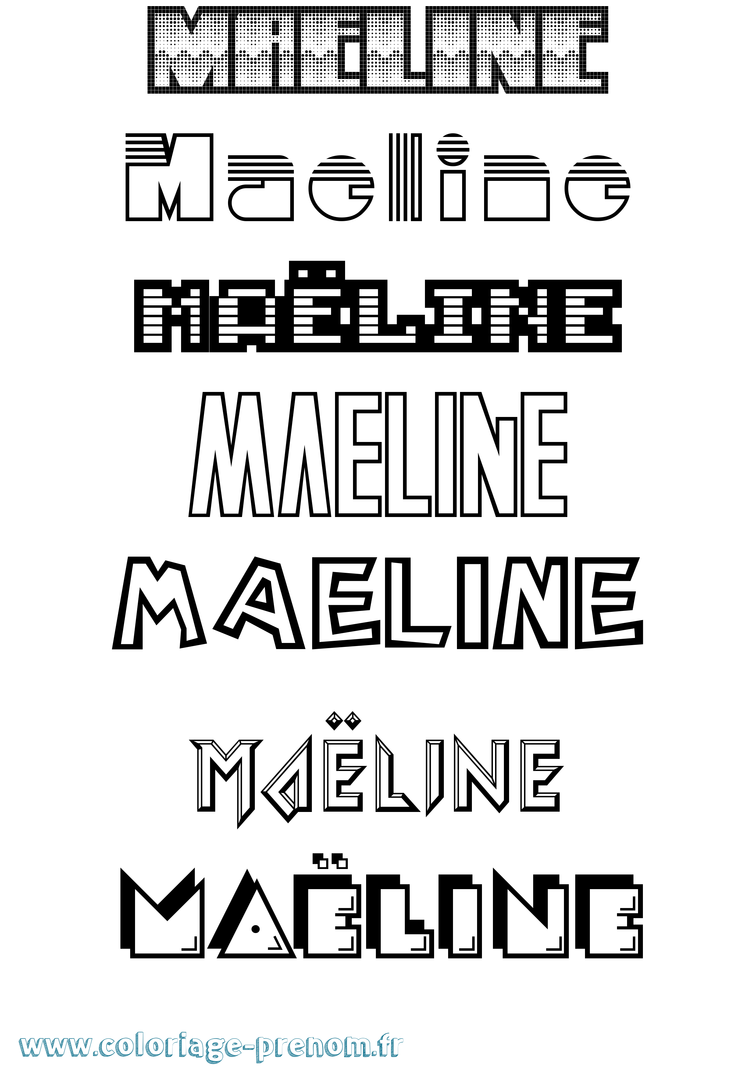 Coloriage Maëline Jeux Vidéos Coloriage prénom Maëline Jeux Vidéos