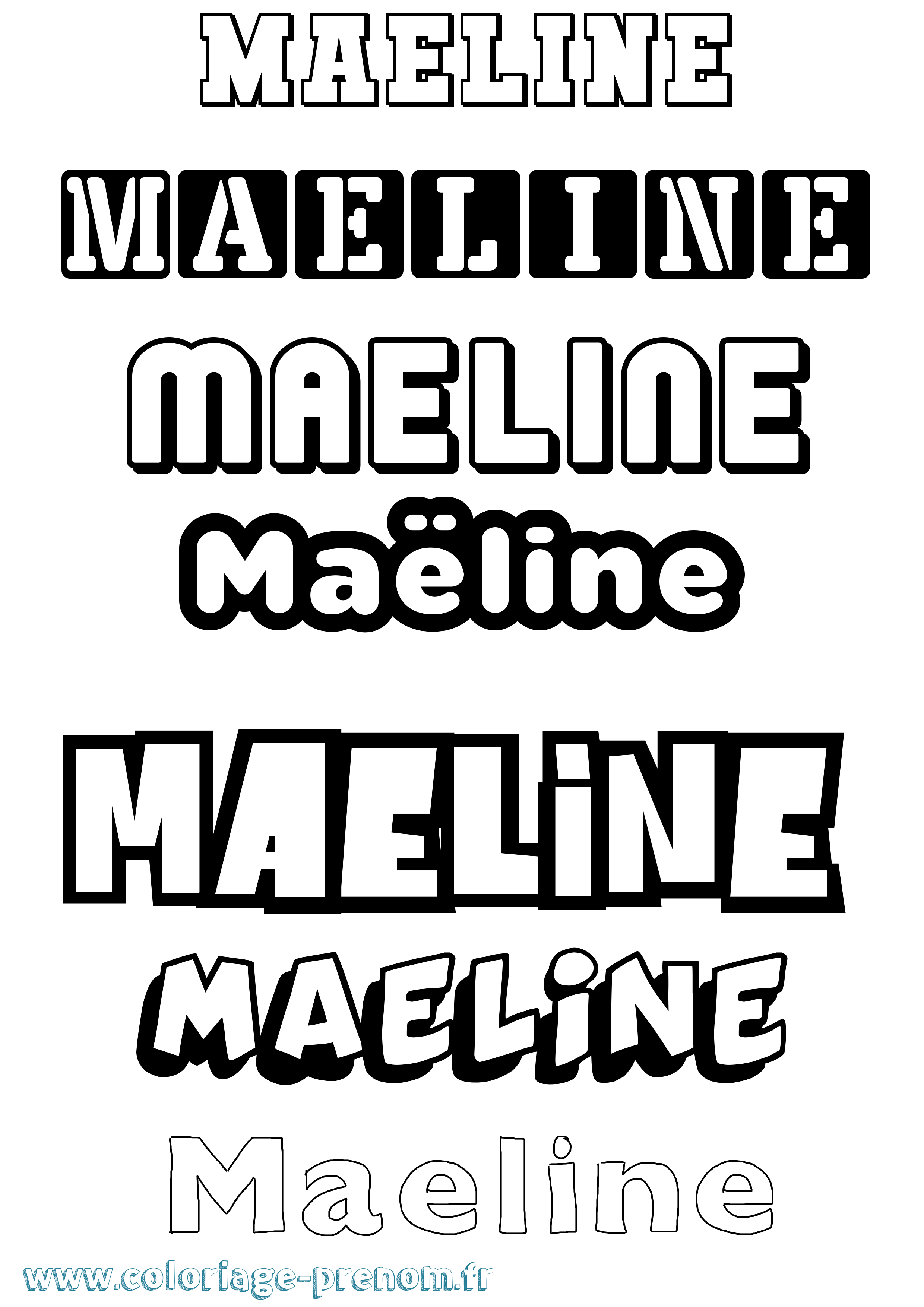 Coloriage Maëline Simple Coloriage prénom Maëline Simple