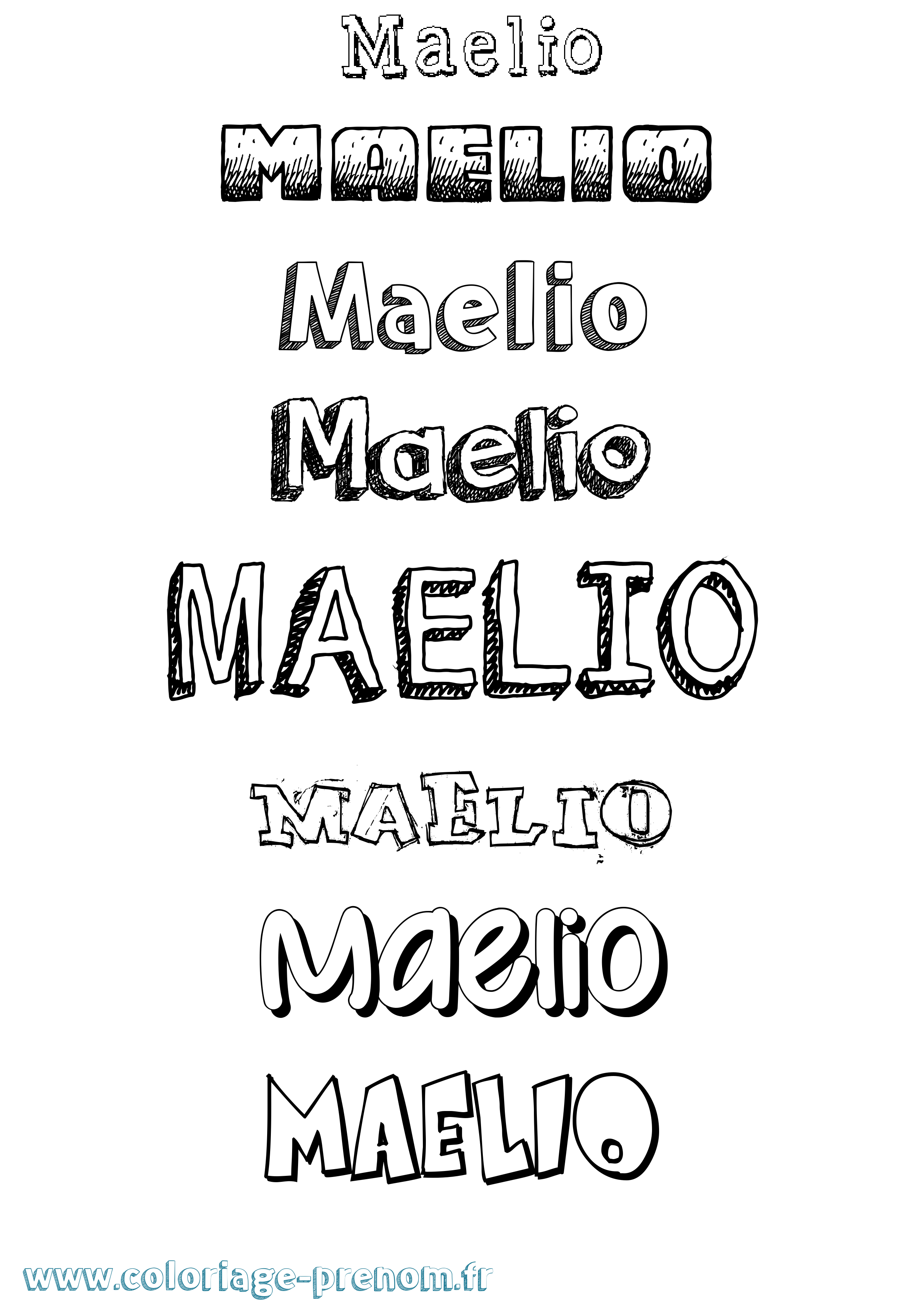 Coloriage prénom Maelio Dessiné
